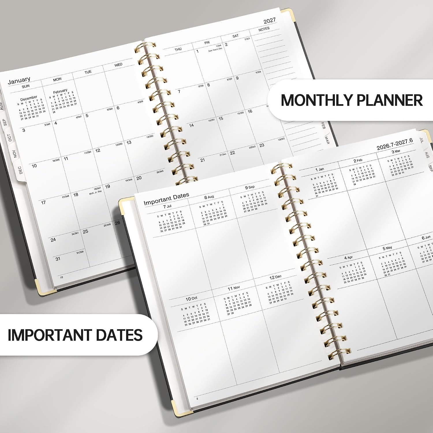 Academic Planner 2026-2027, Weekly and Monthly, A5 Size (5.7″ X 8.3″), July 2026