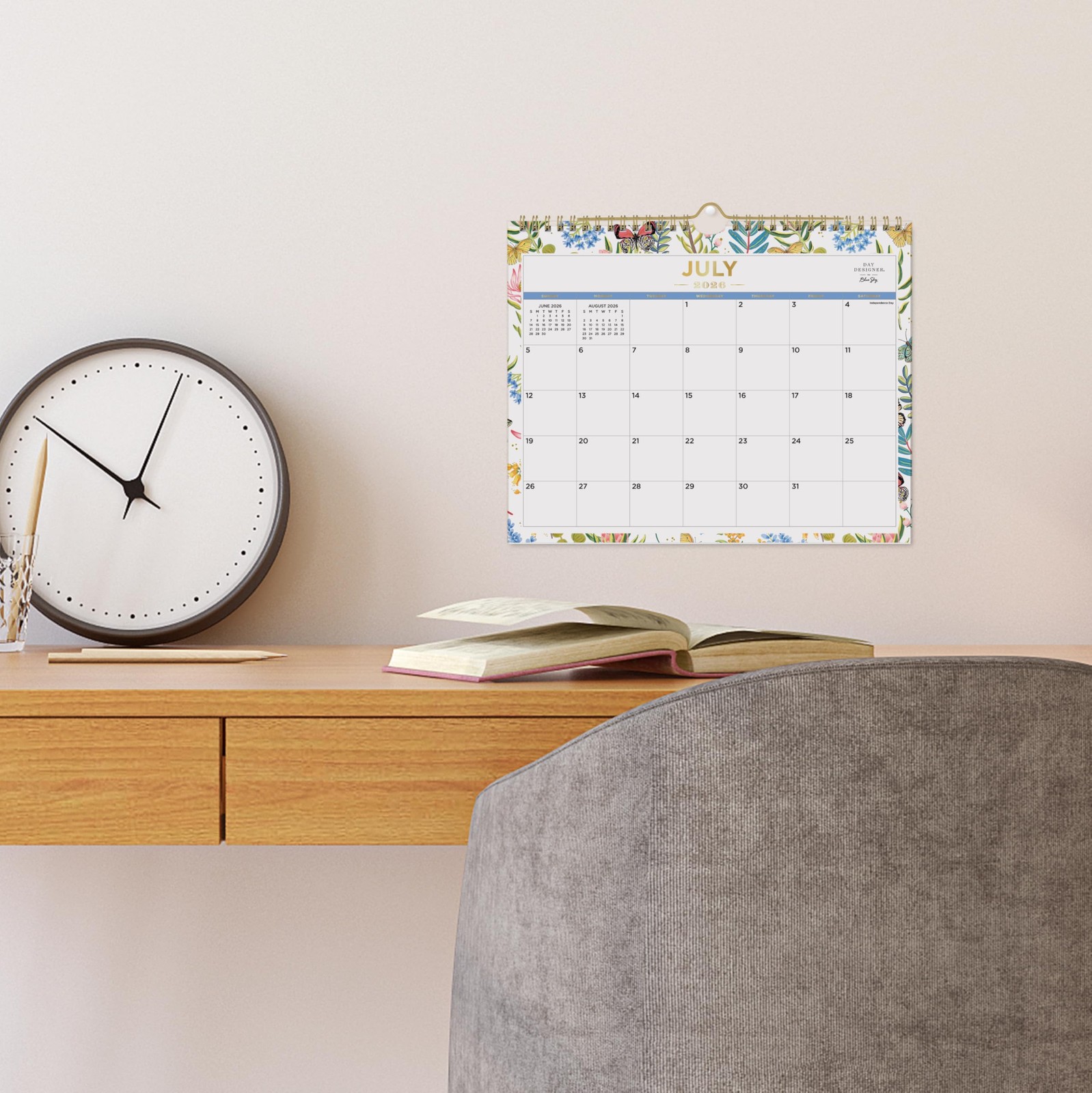 Blue Sky Day Designer 2026-2027 Monthly 11″ x 8.75″, Flutter- 2026/2027