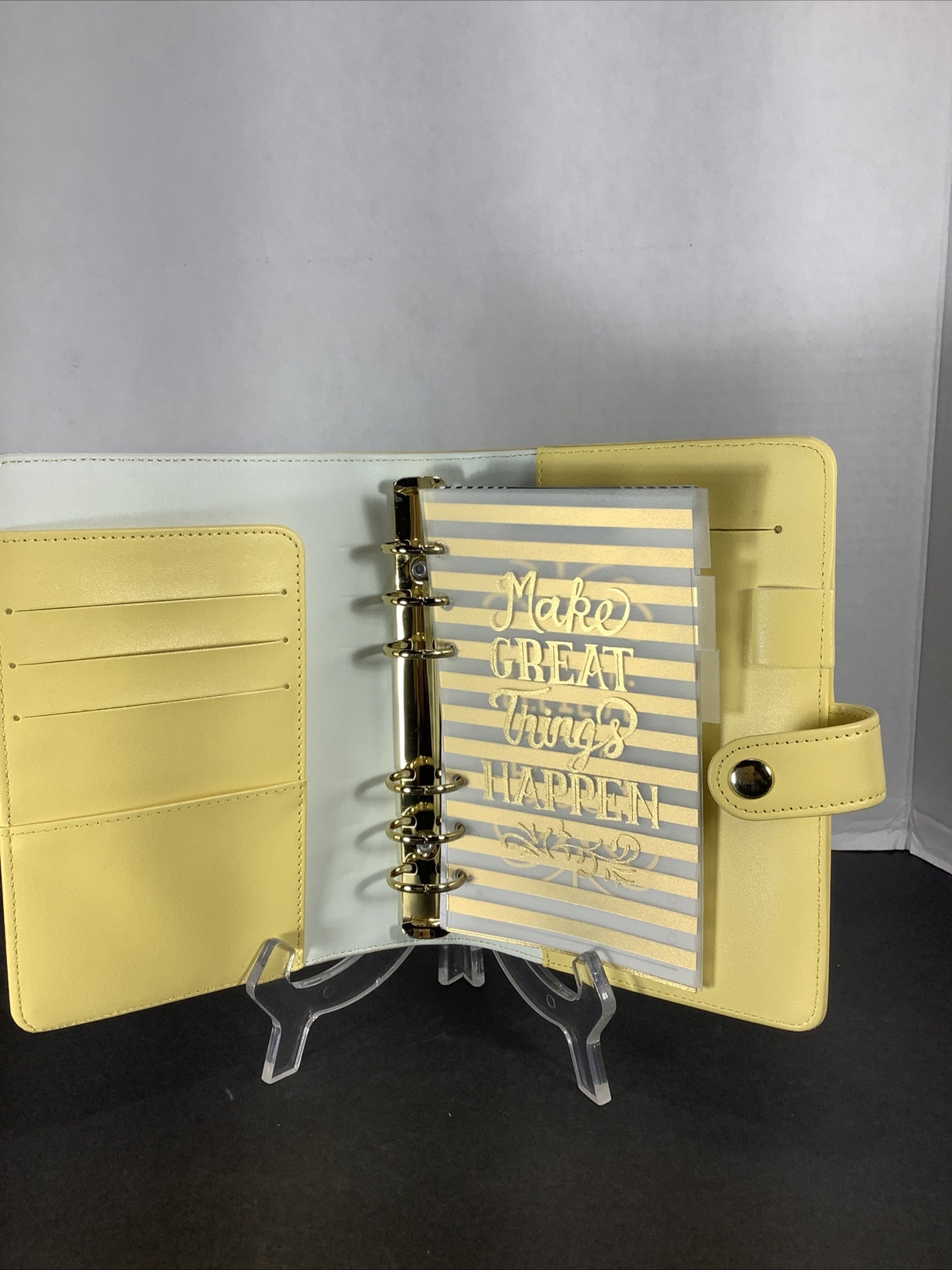 Yellow~6 Ring Snap Day Planner Notebook 6.75”x 5.75”