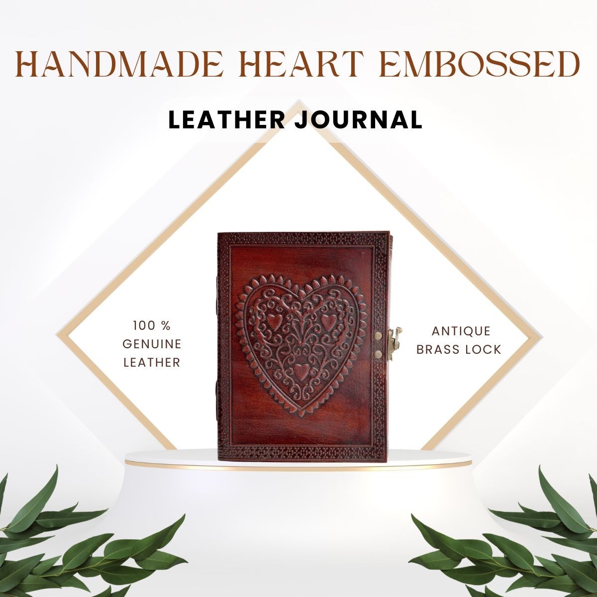 Handmade Leather Diary 6×8 Lined Paper Lock Journal Vintage Notebook|200 Pages|