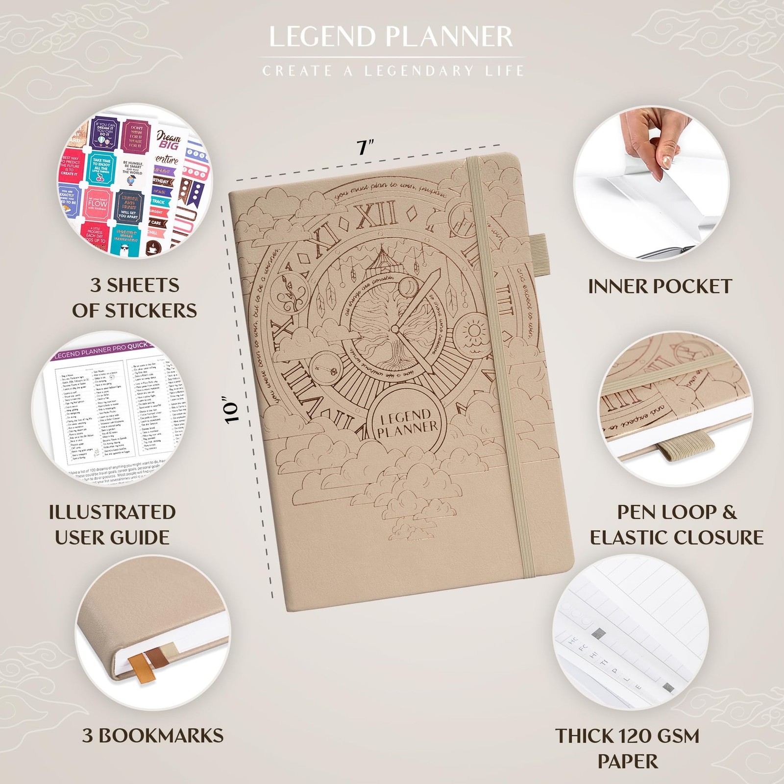 Legend Planner PRO – Deluxe Weekly & Monthly Life Planner to Increase Prod