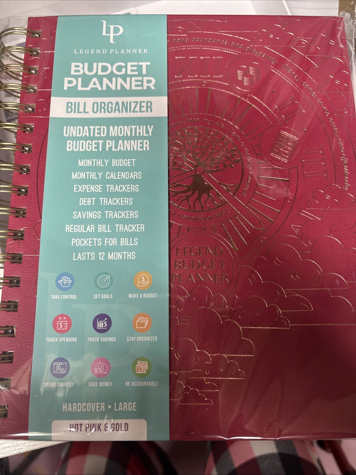 Legend Planner Budget Planner Hot Pink and Gold Undated New