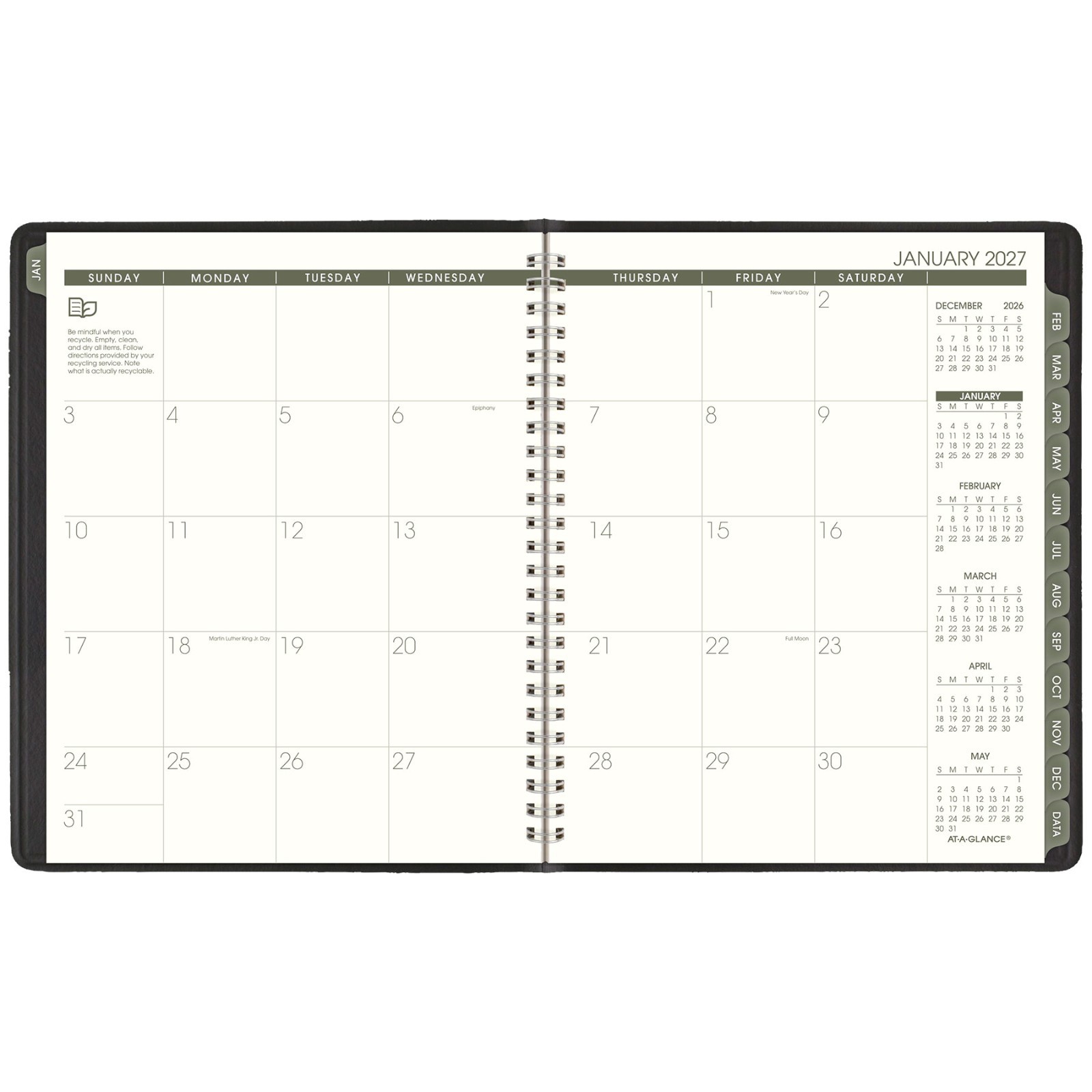2026 At-A-Glance 70-120G-05 Monthly Planner, Recycled, 7 x 8-3/4″