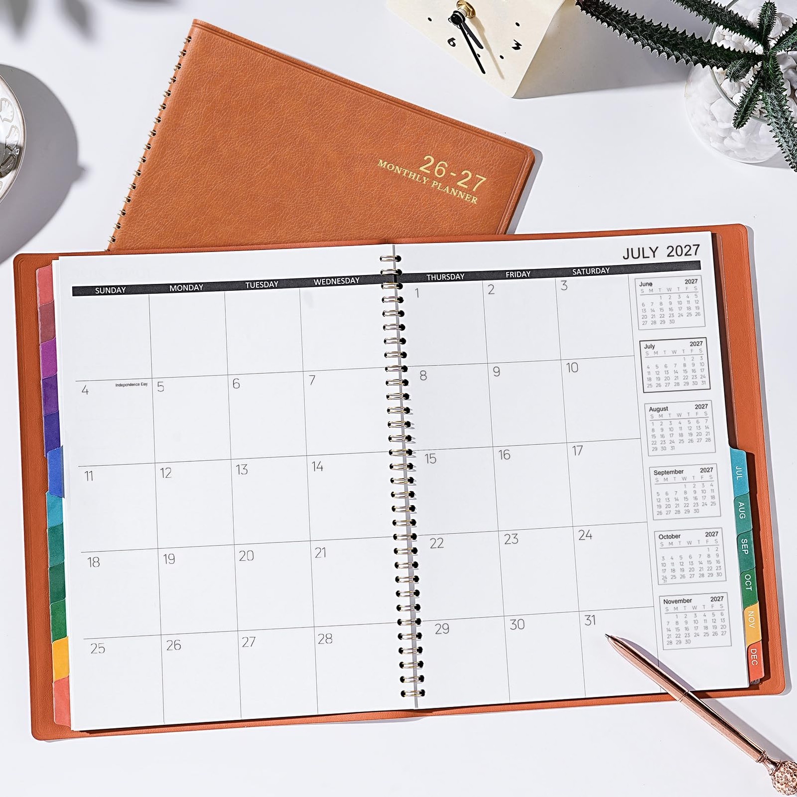 Monthly Planner 2026-2027 – 18 Months 9 inches X 11 inches, Brown