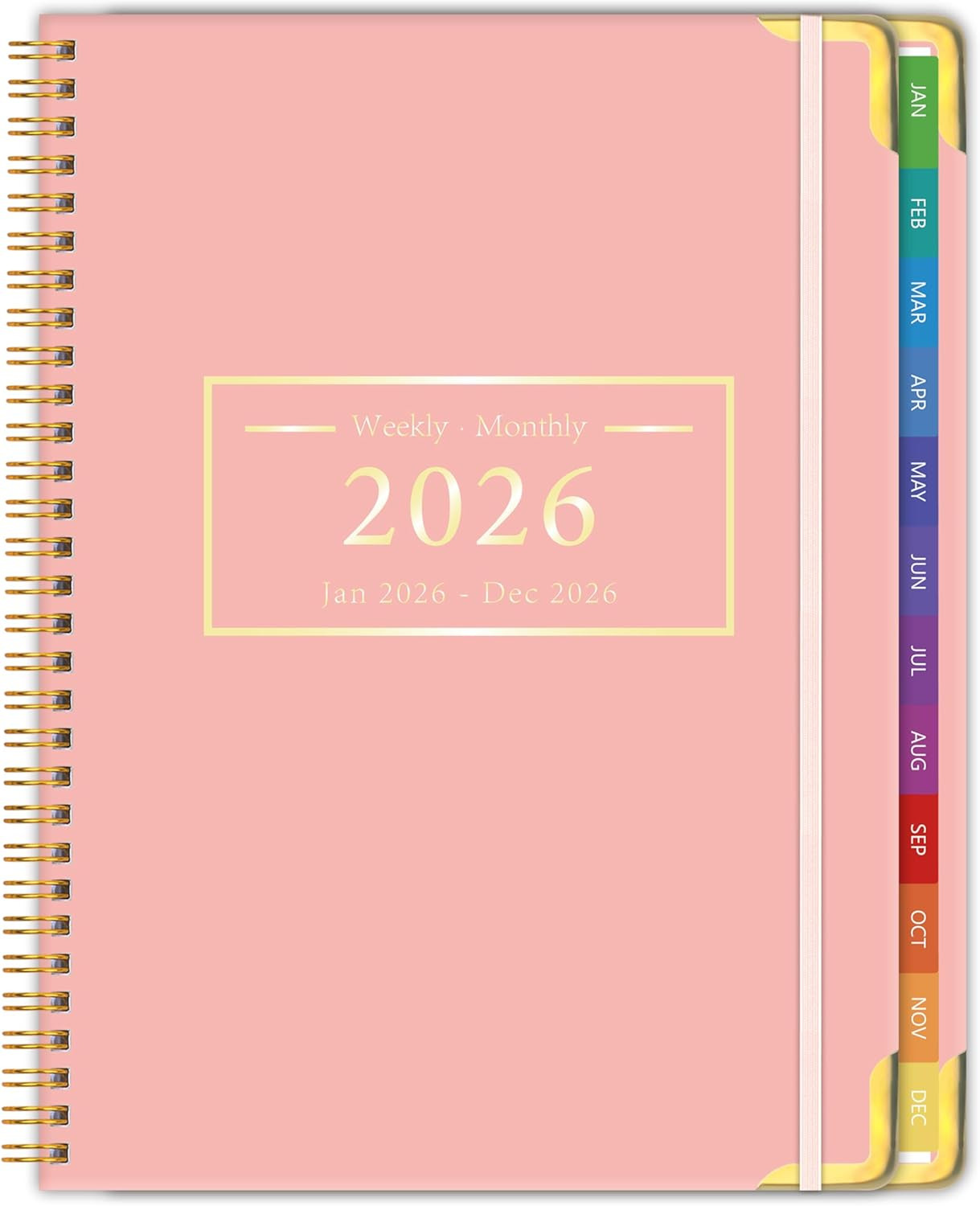 Planner -2026, Hardcover Weekly & Monthly Calendar Planner, January 2026 – Decem
