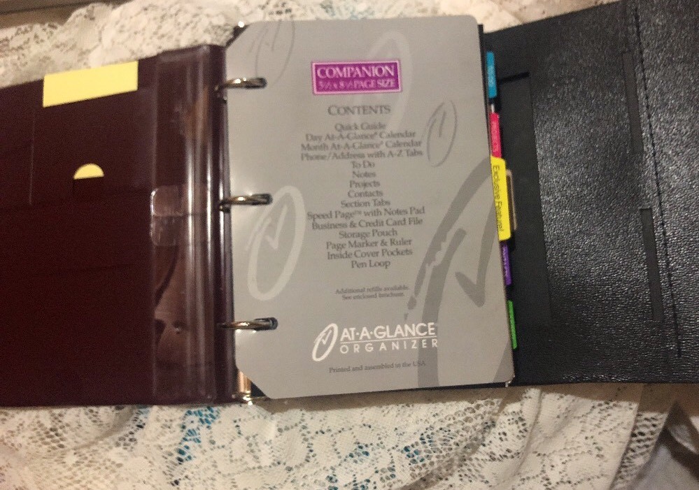 AT-A-GLANCE Planner Organizer Companion 8.5” x 5.5″ Snap NIB 1993-1994 NEW