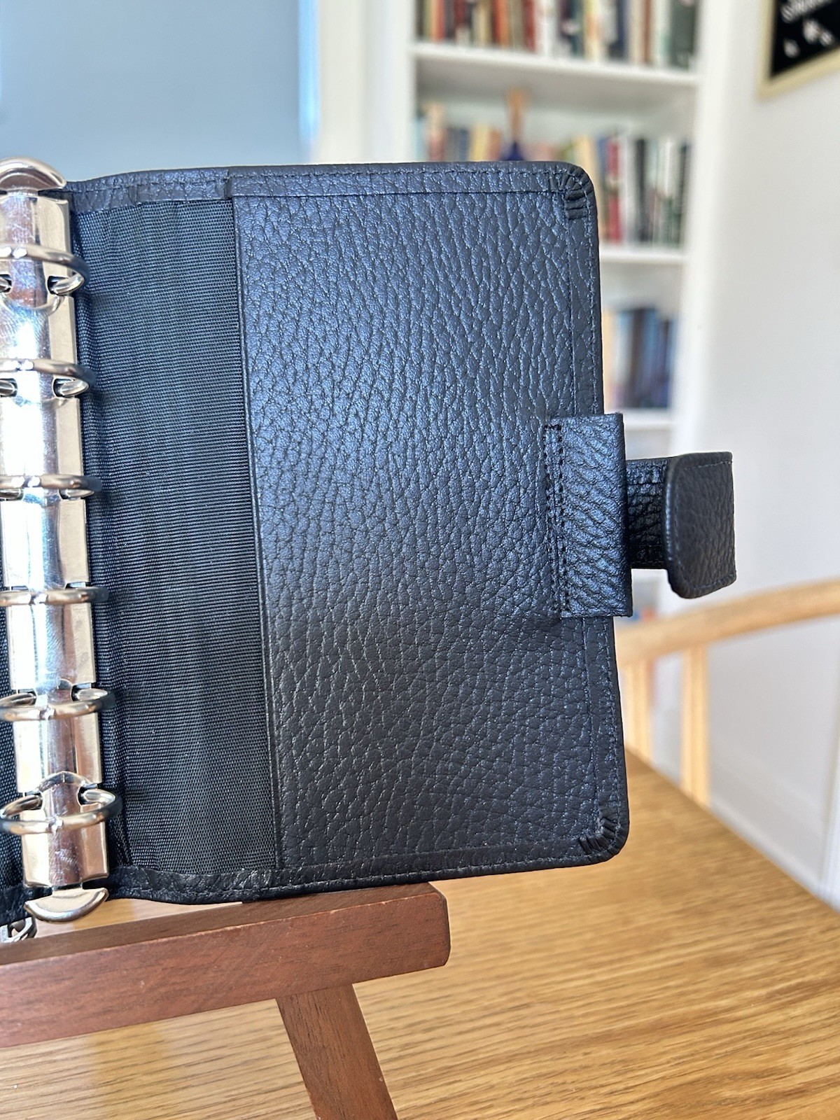 Vintage Black Leather Pocket Size 6-Ring Planner Agenda Made In England