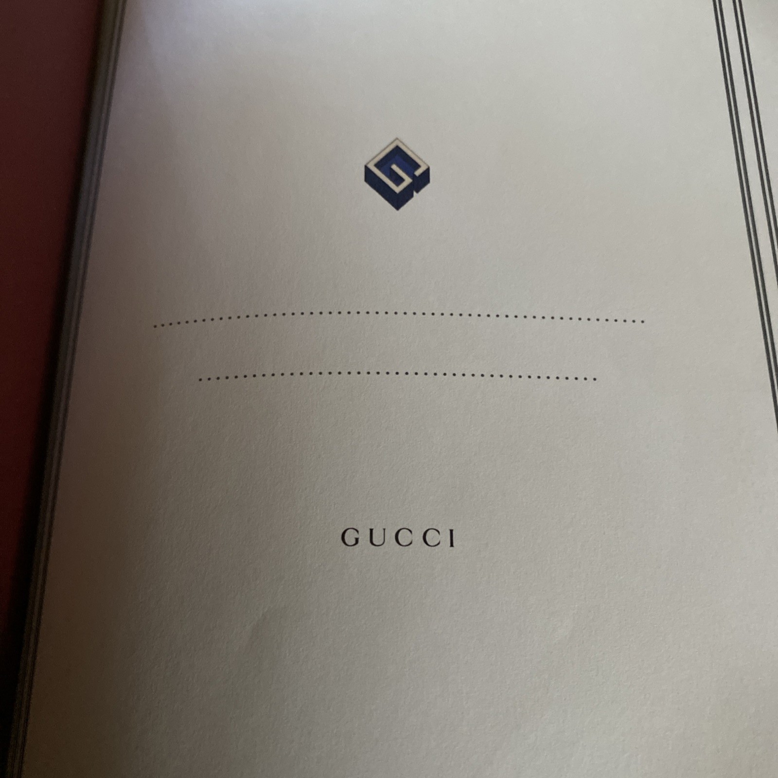 Gucci Luxury Notebook Journal Geometric Logo Printed Red Blue