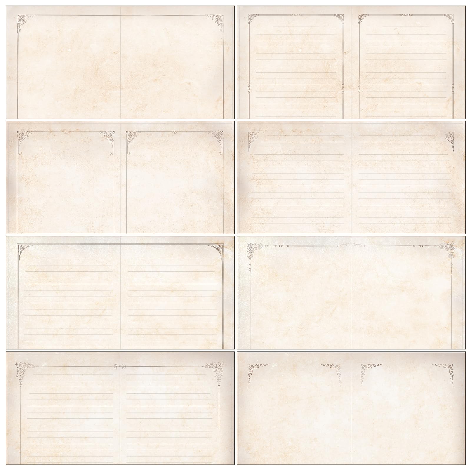 LENWA Junk Journal Book & Travel Diary – 224 Pages Mixed Paper (8 Blank & Red