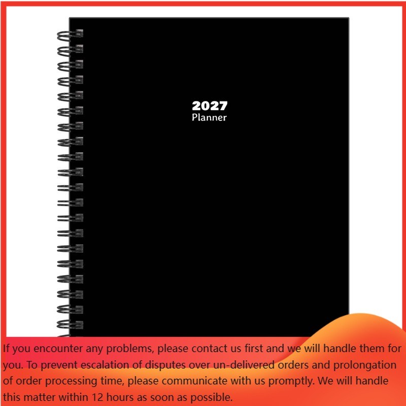 2027 Black Medium Weekly Monthly Planner