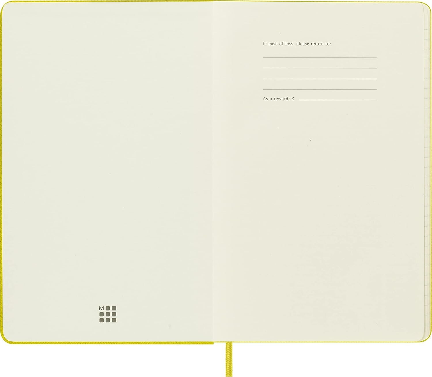 Moleskine YELLOW lined hardcover classic fabric notebook, Large 5 x 8.25 inches