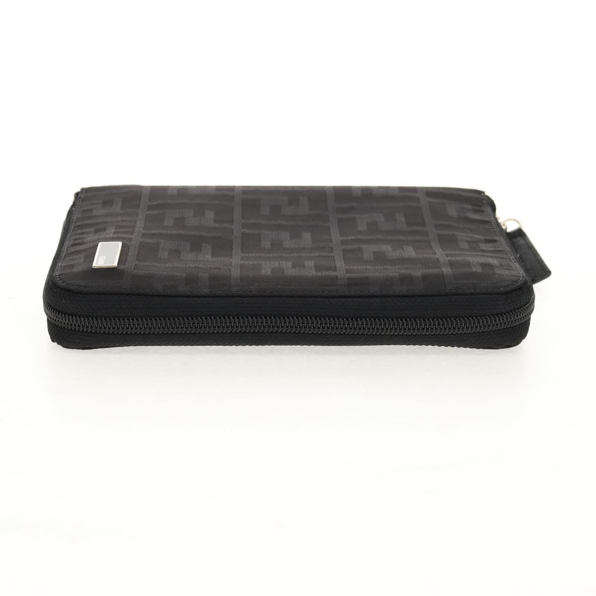 FENDI Zucca Canvas Planner Black Silver Auth 153661V