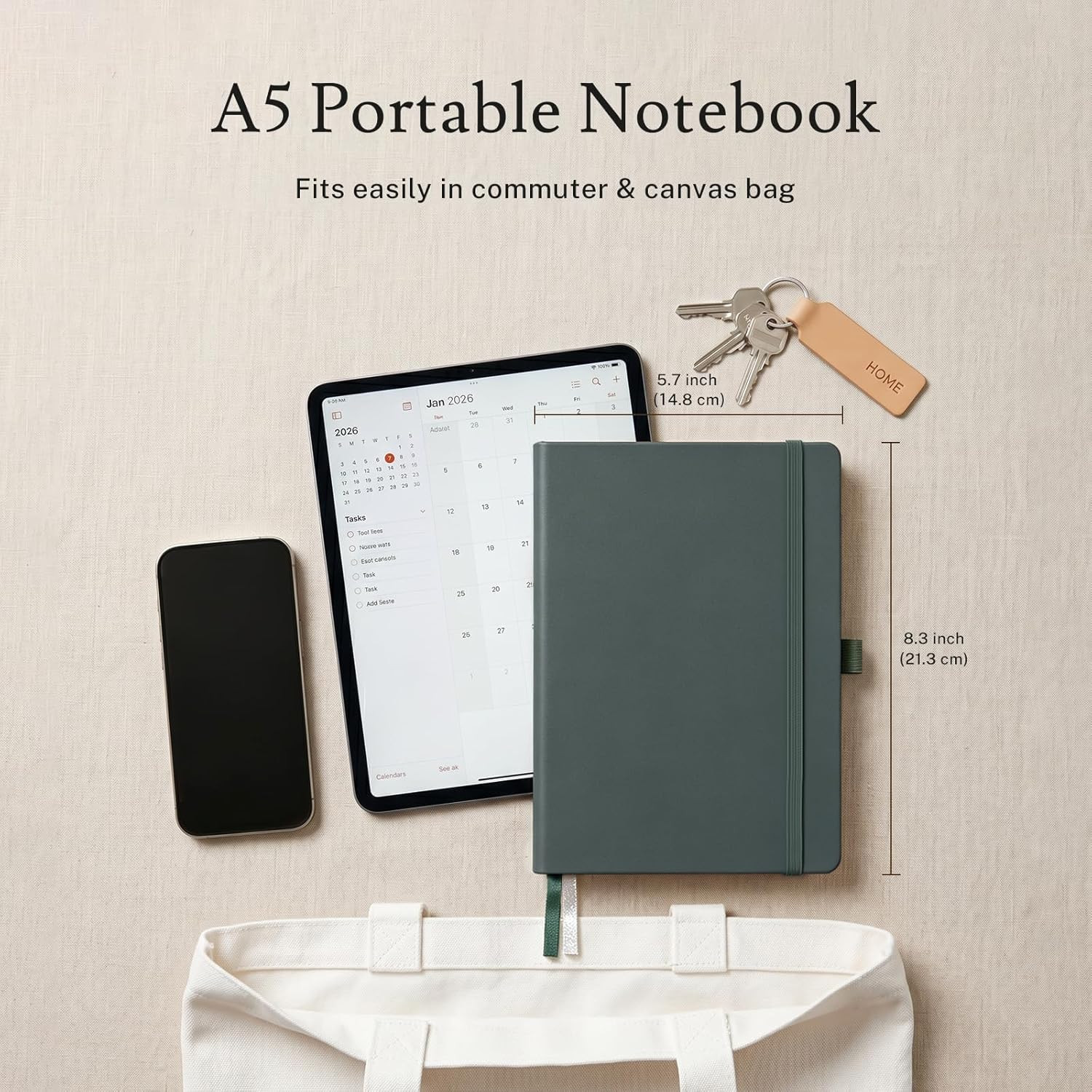 Lined Journal Notebook, 4 Pack Leather Journal for Women Men, 200 Numbered Pages