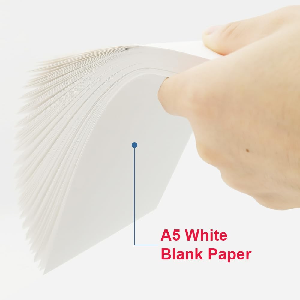 Half Letter Blank Paper, A5 100 Sheets/200 Pages Printer Paper, Unpunched, Bl…