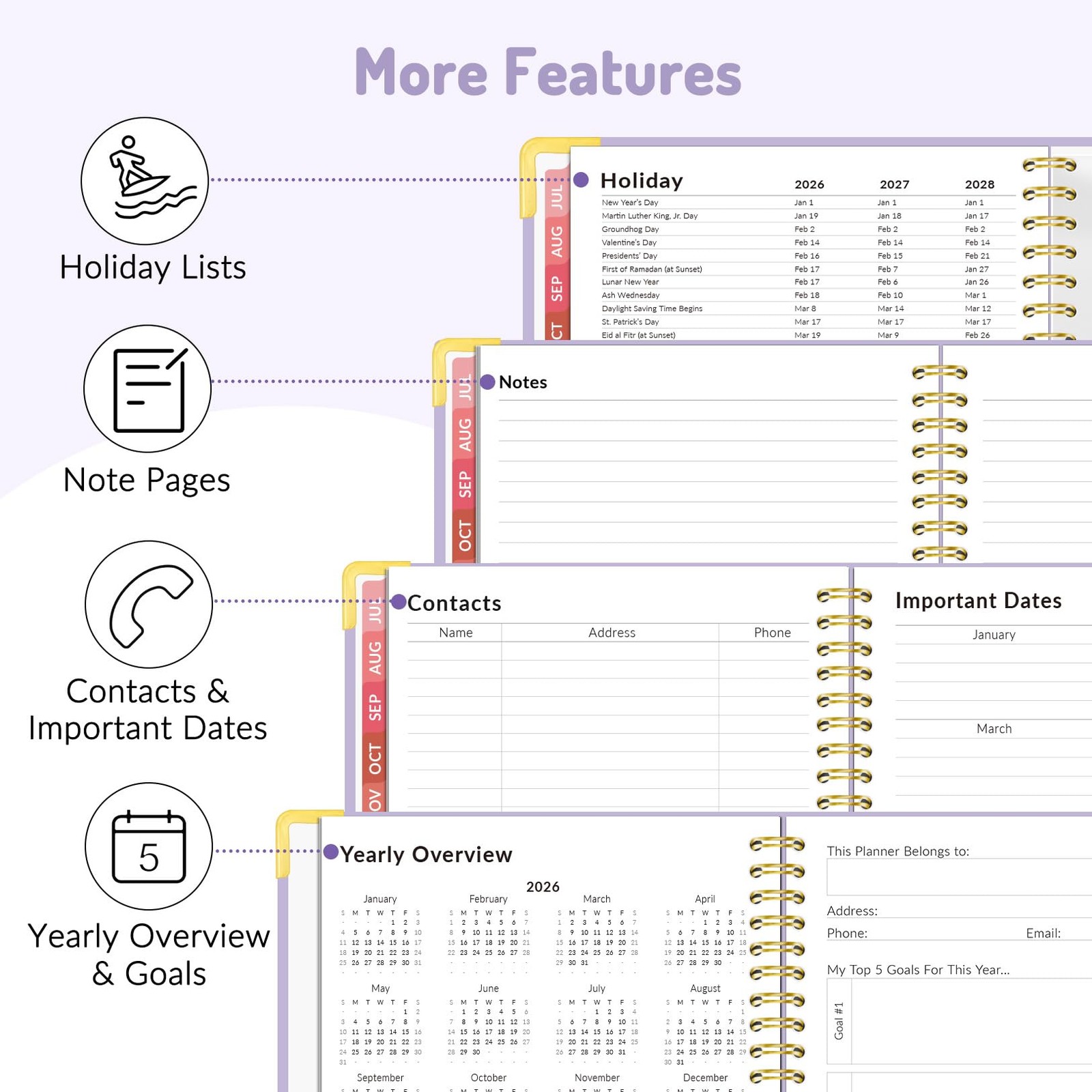 Forvencer Academic Planner 2026-2027, 8.5″x11″ (Jul 2026 – Jun 2027), Purple