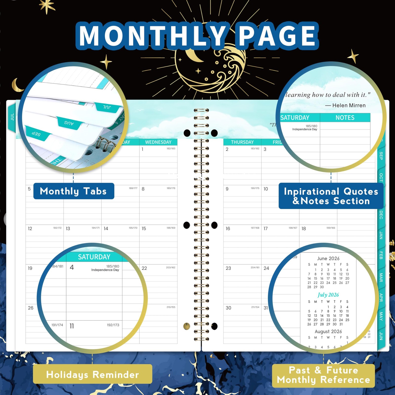 Student Planner 2026-2027 – School from Jul 9″ x 11″, Black