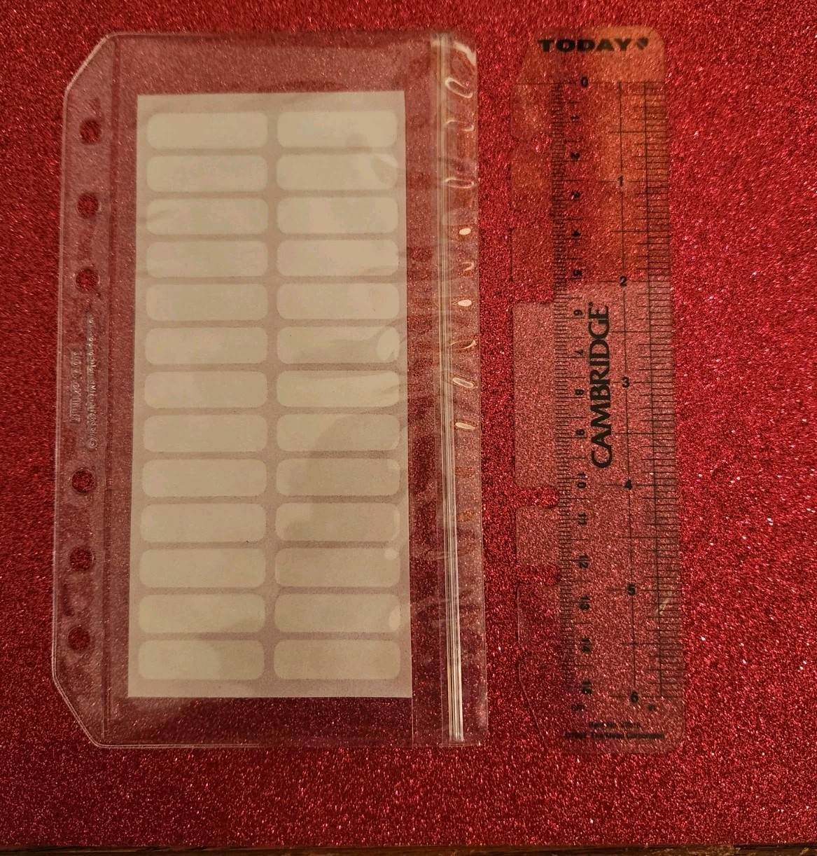 Discontinued PLANNER 6-Hole Punched RULER Zipper Pockets Bookmark Labels A6 NEW