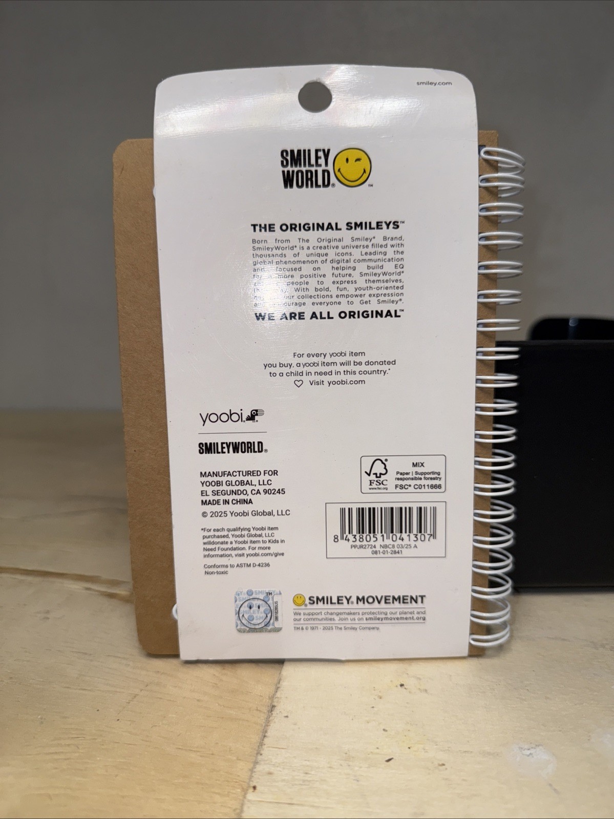 Yoobi SmileyWorld Spiral Journal 4.5×6.5 Blue Flexible Cover