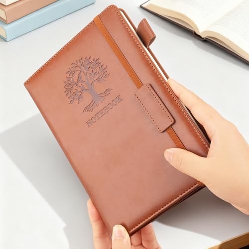 Lined Journal Notebook for Women & Men, 256 Pages A5 Hardcover Leather Journal,