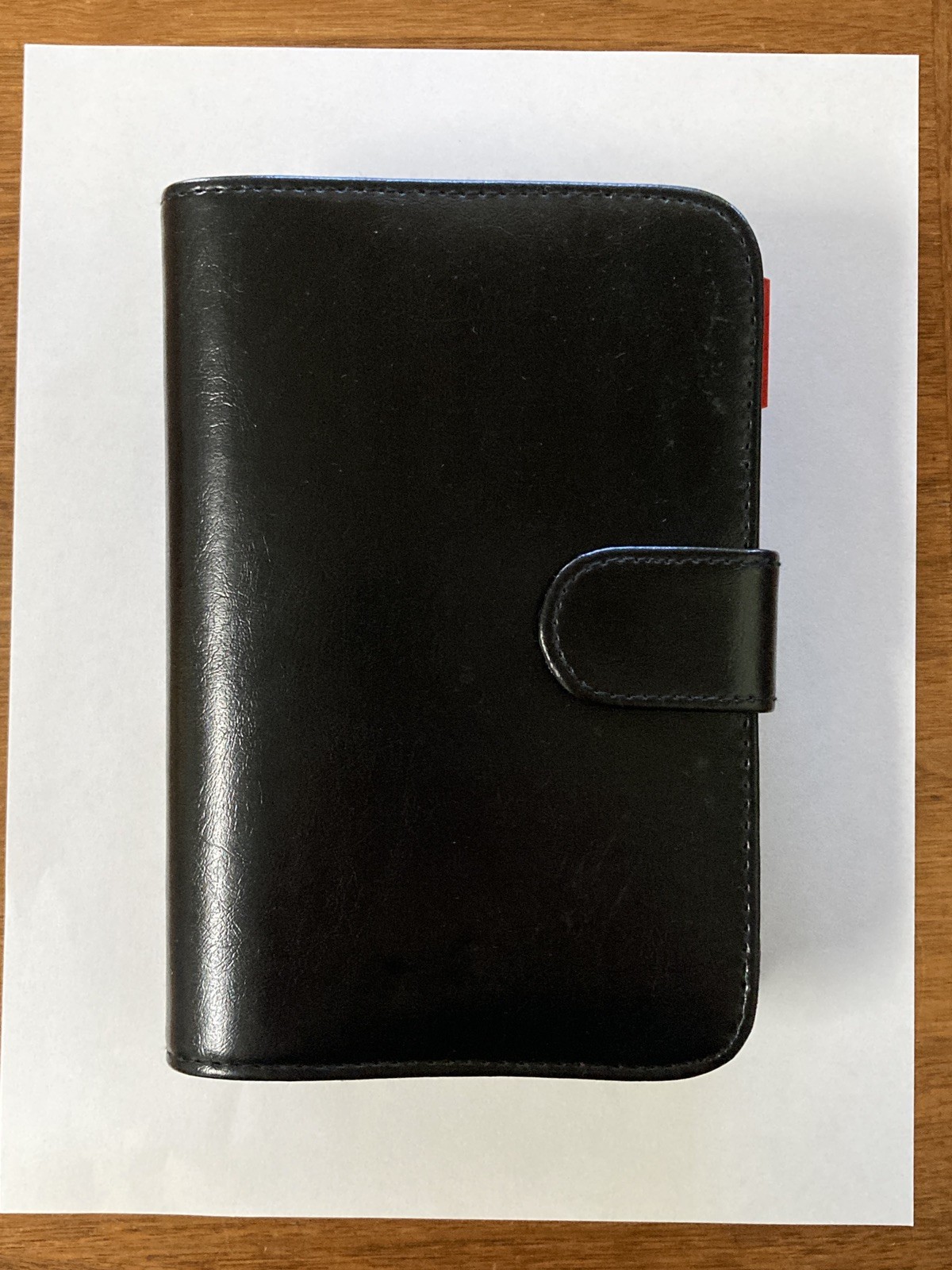 Vintage 90s Day Planner Organizer Y2K Binder Black Faux Leather Six Rings 5×7