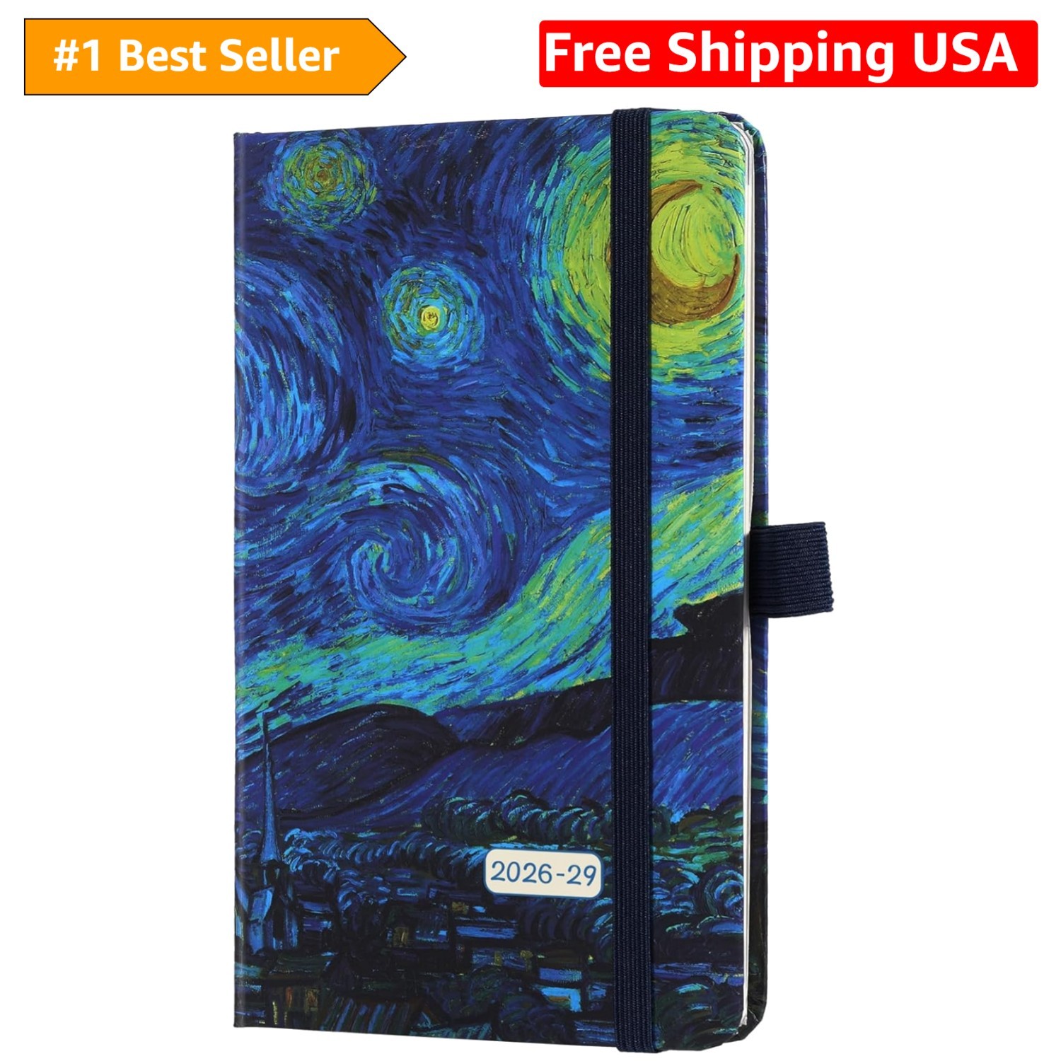 Sophisticated 3 Pocket Planner – 6.3″ x 3.8″ with Note Pages & Holidays