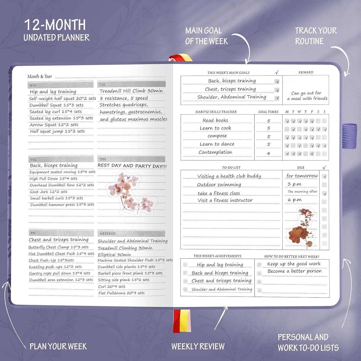 Undated Luxury A5 Planner & Gratitude Journal for Ultimate Productivity