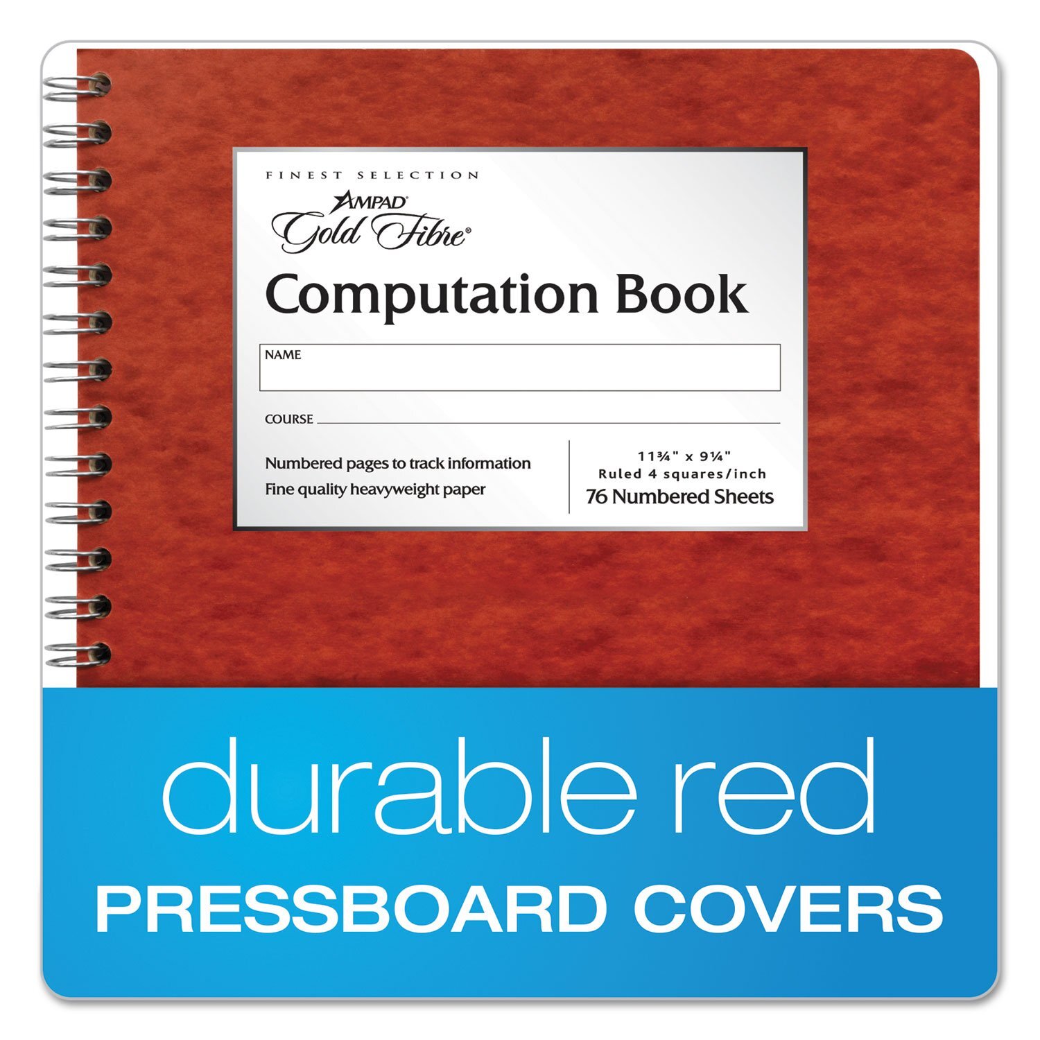 Quad Ruled Blank Book 11.34 x 9.14 Heavyweight 20lb Paper Twin Wire Binding