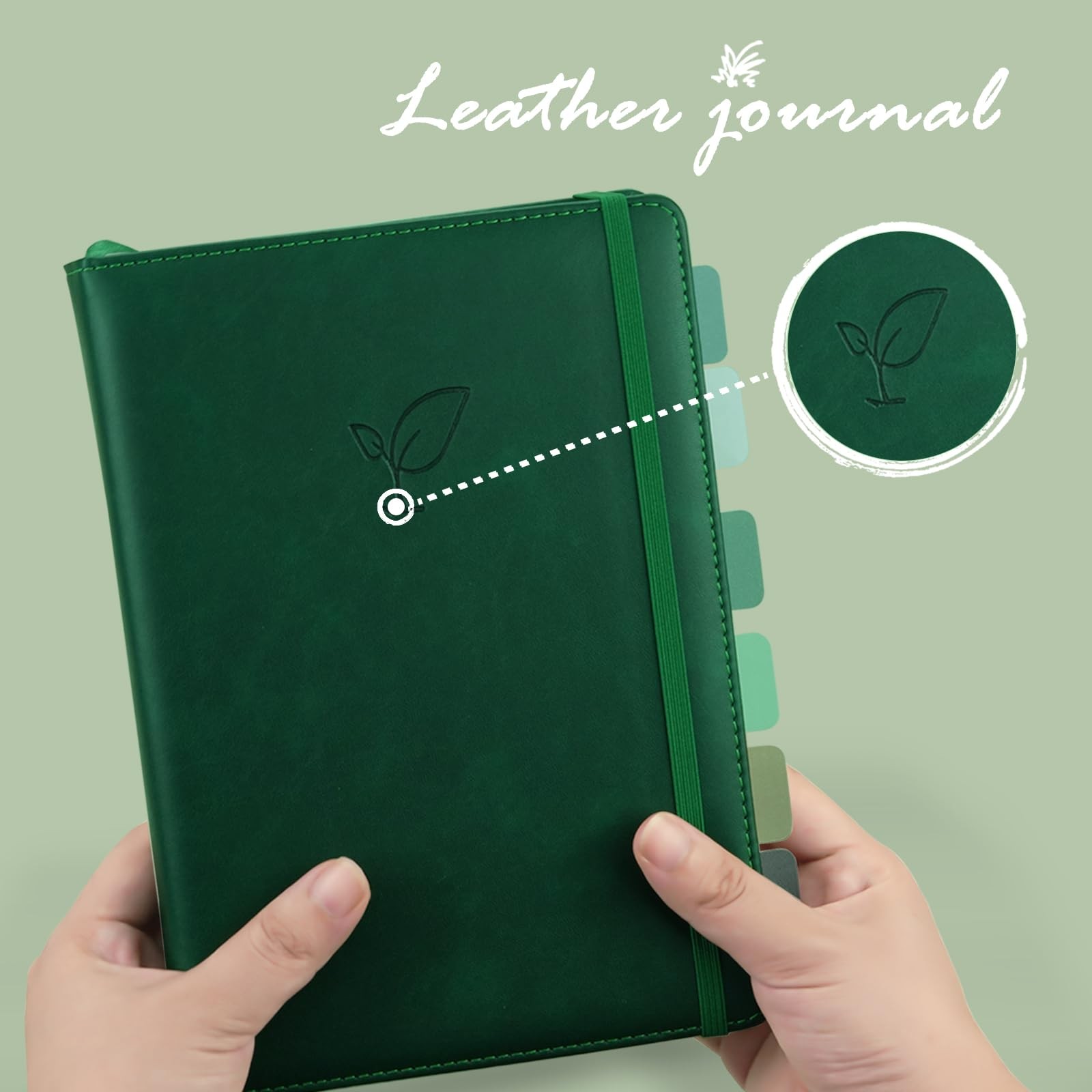 Lined Journal Notebook 400 Pages Thick Journal for Writing A5 Hardcover Leathe