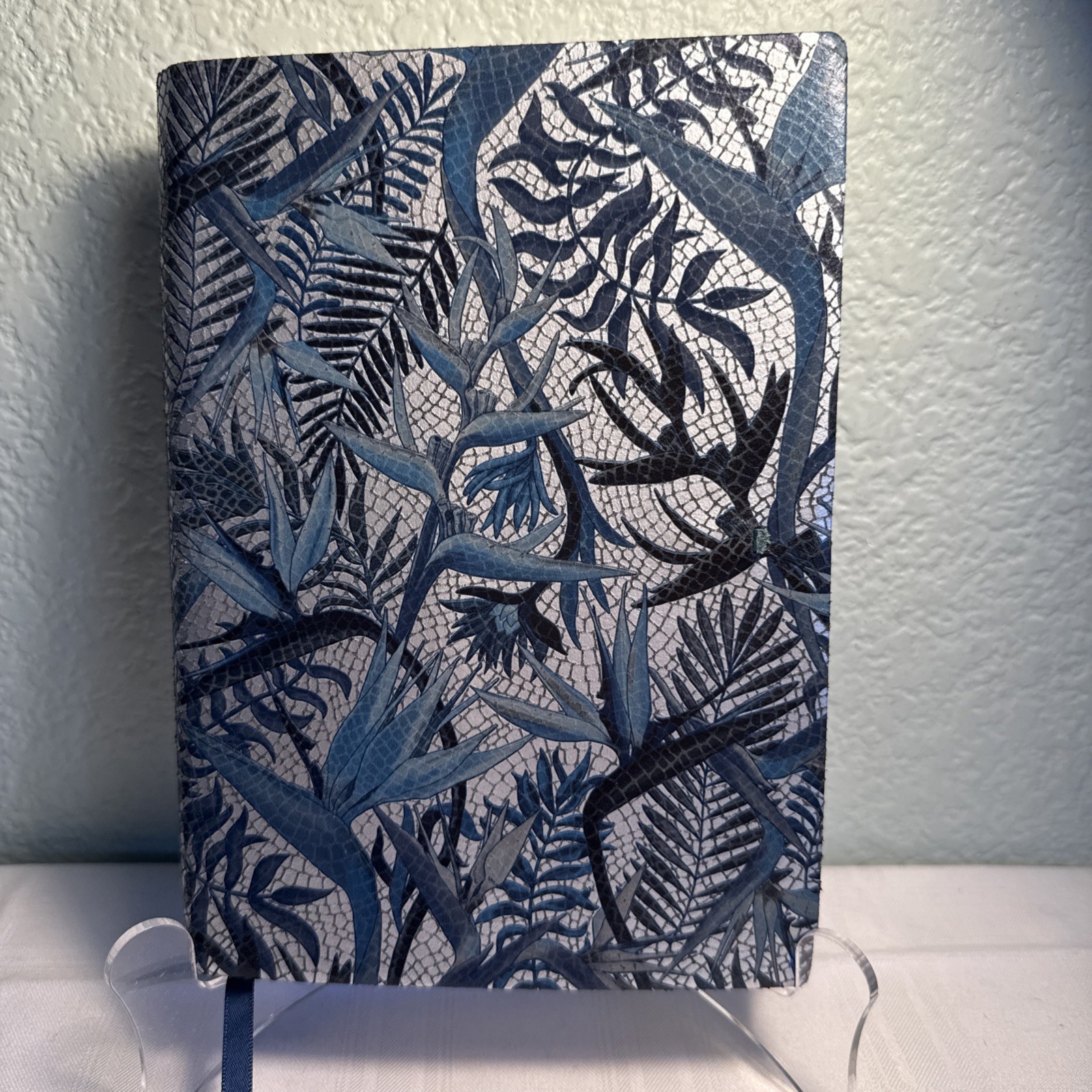 VTg Leather Journal Made In Italy Barnes Noble Blue Silver Mosaic Strap CUT