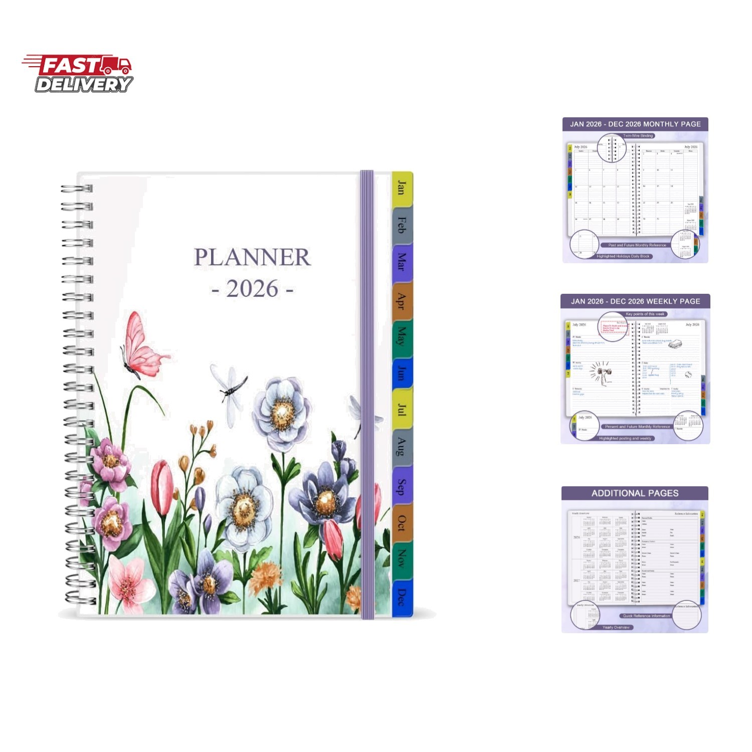 2026 Planner – Weekly & Monthly Planner Runs Jan 2026 to Dec 2026, 6.25″ x 8….