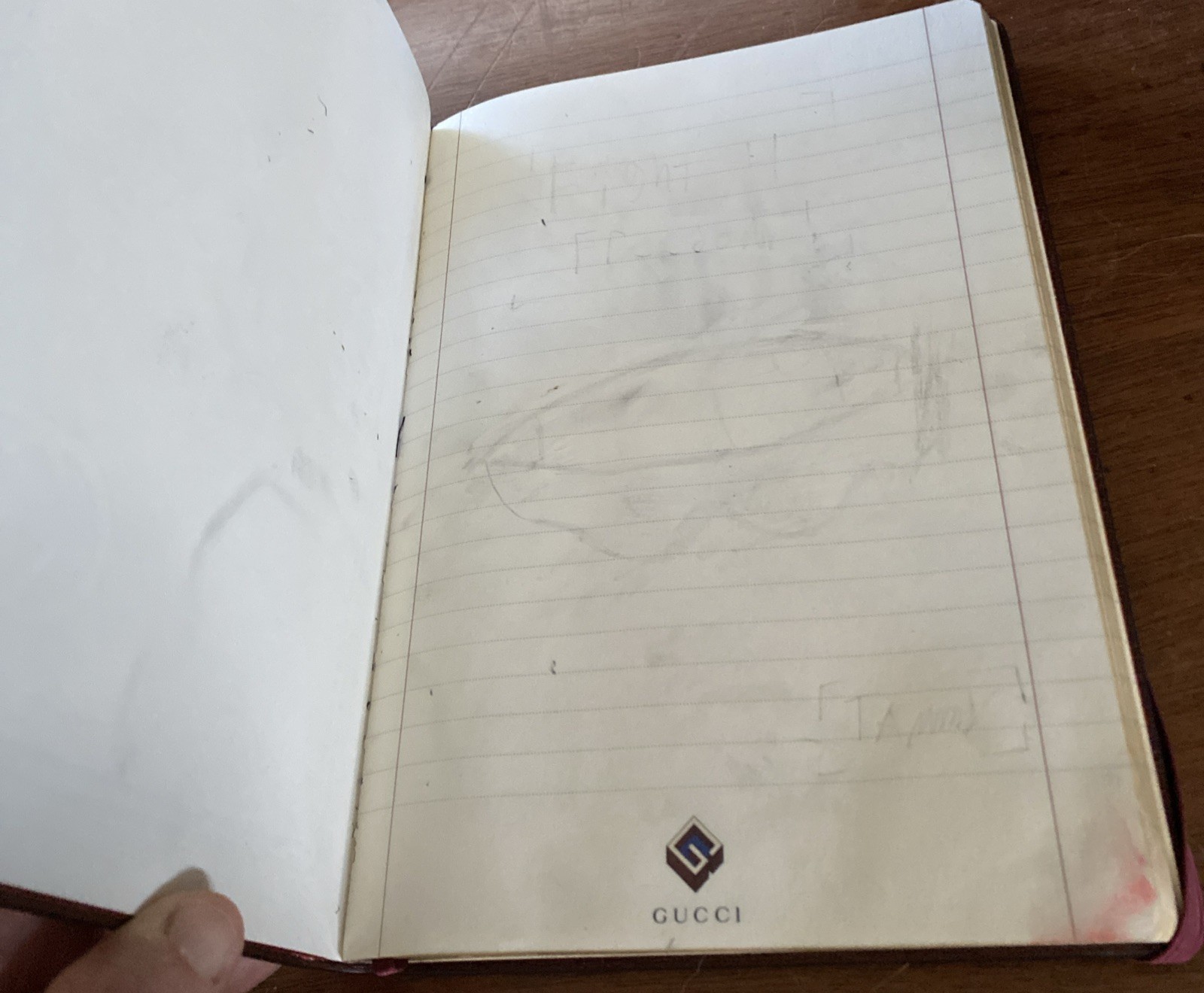 Gucci Luxury Notebook Journal Geometric Logo Printed Red Blue