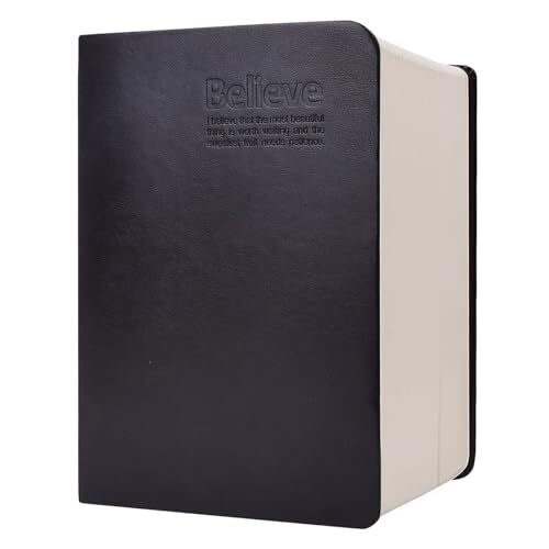 Thick Leather Writing Journal 720 Pages Lined Paper B6 Hardcover Black