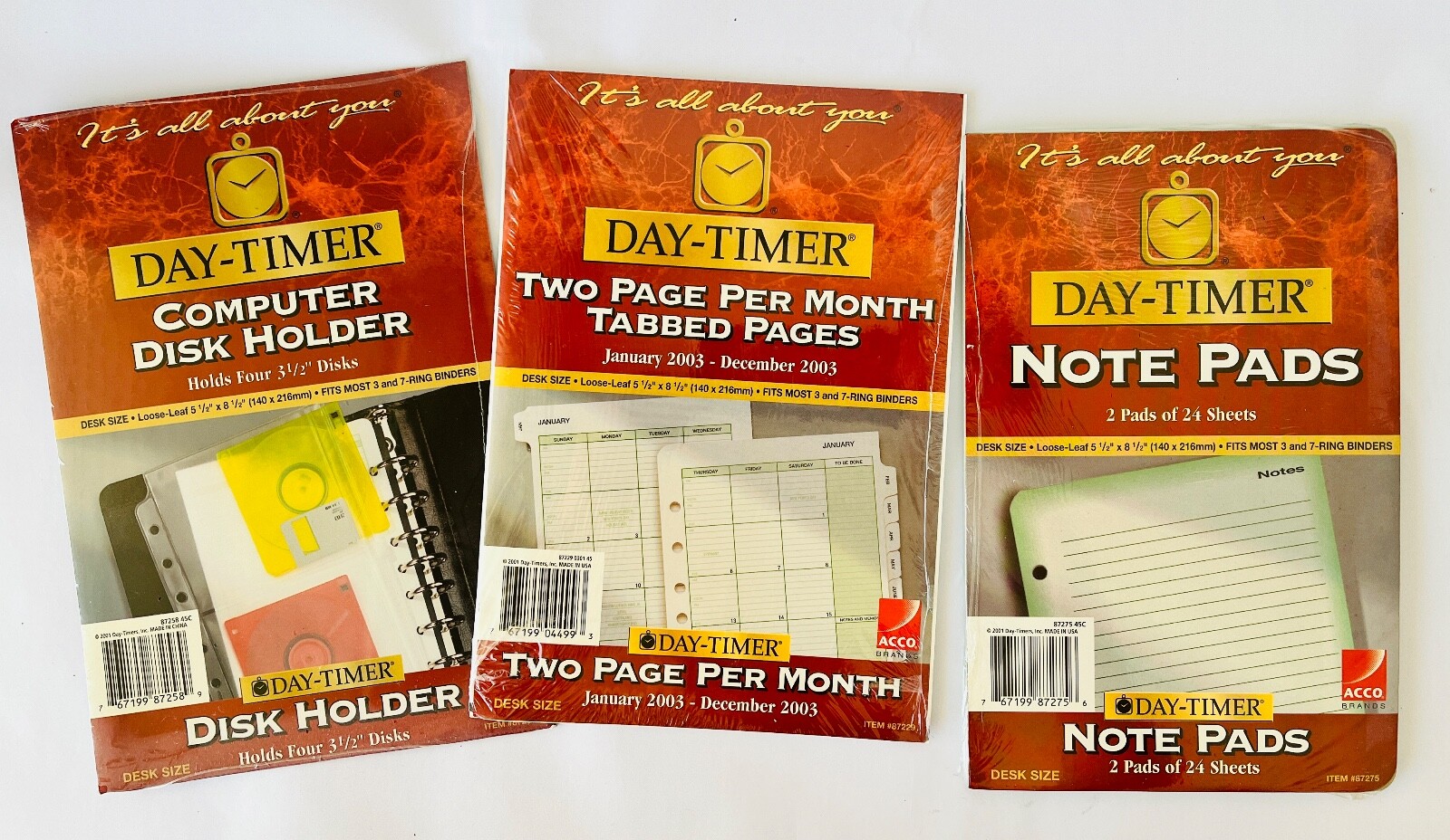 Day-Timer Agenda Binder Personal Organizer To-Do Lists Contacts Diary New 2001