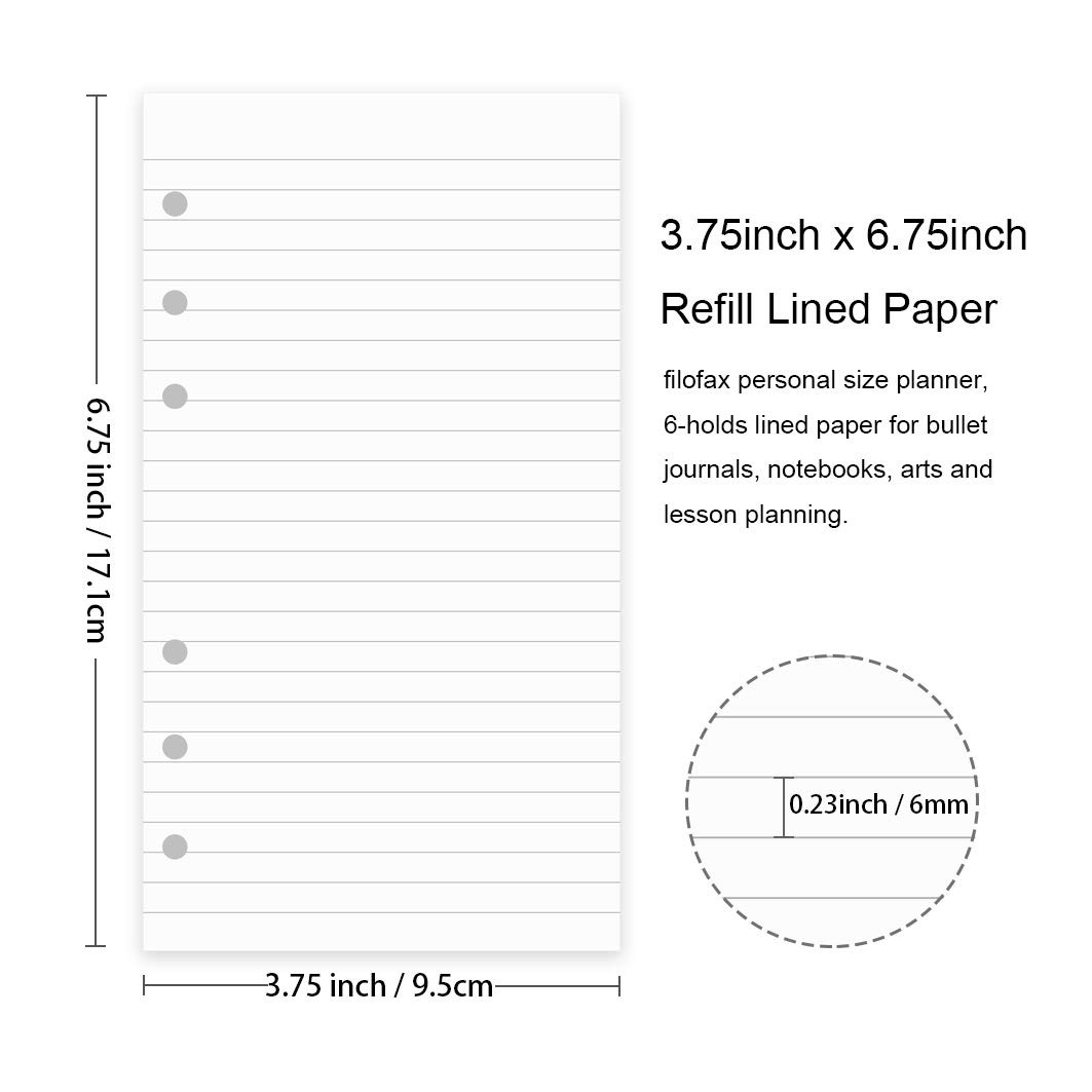 A6 Refill Paper, 100 Sheets Lined Paper, 6 Hole Punched – 5 Binder Dividers, …