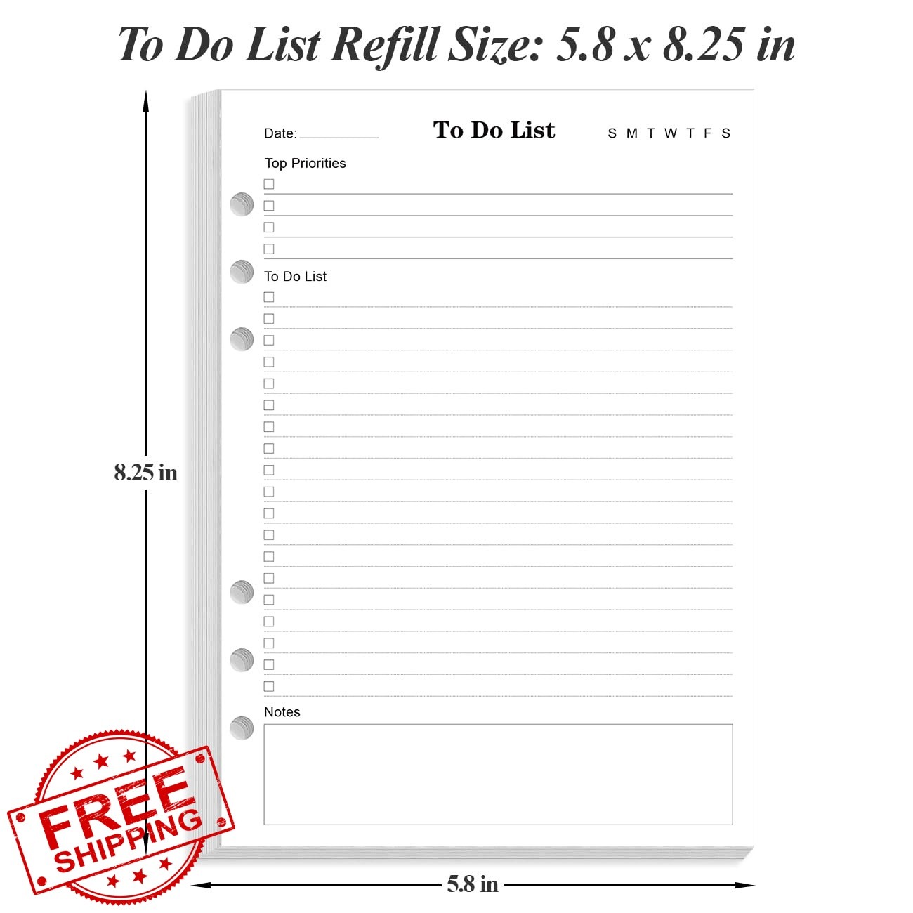 Yaridar A5 daily planner refills 300 sheets