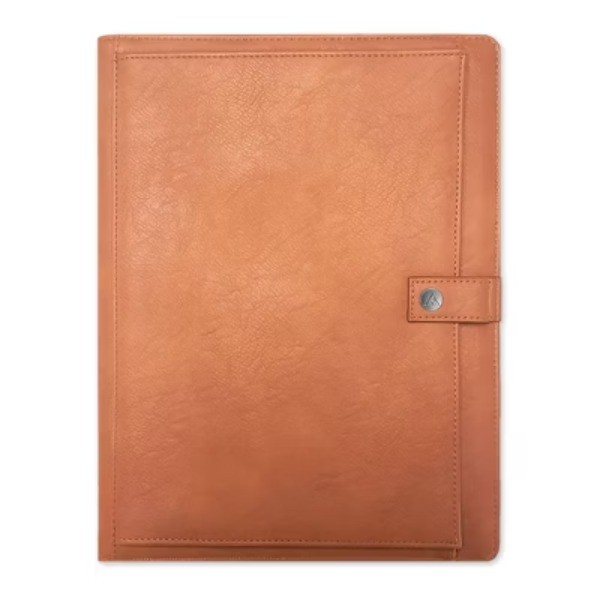 Padfolio with Notepad Letter Size Tan Faux Leather Portfolio