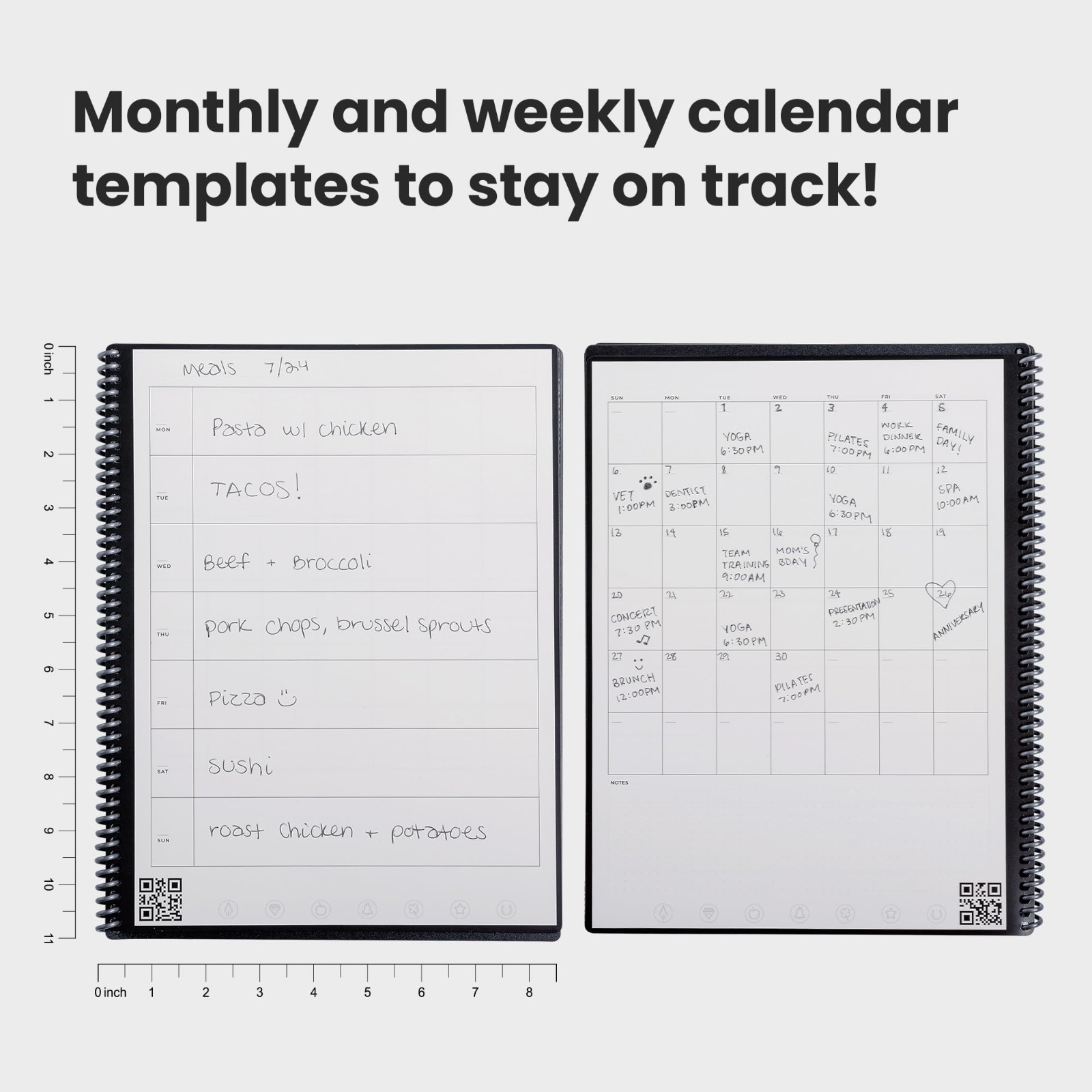 Reusable Undated Productivity Planner – 8.5×11 Letter Size, Goals, Calendar, To-