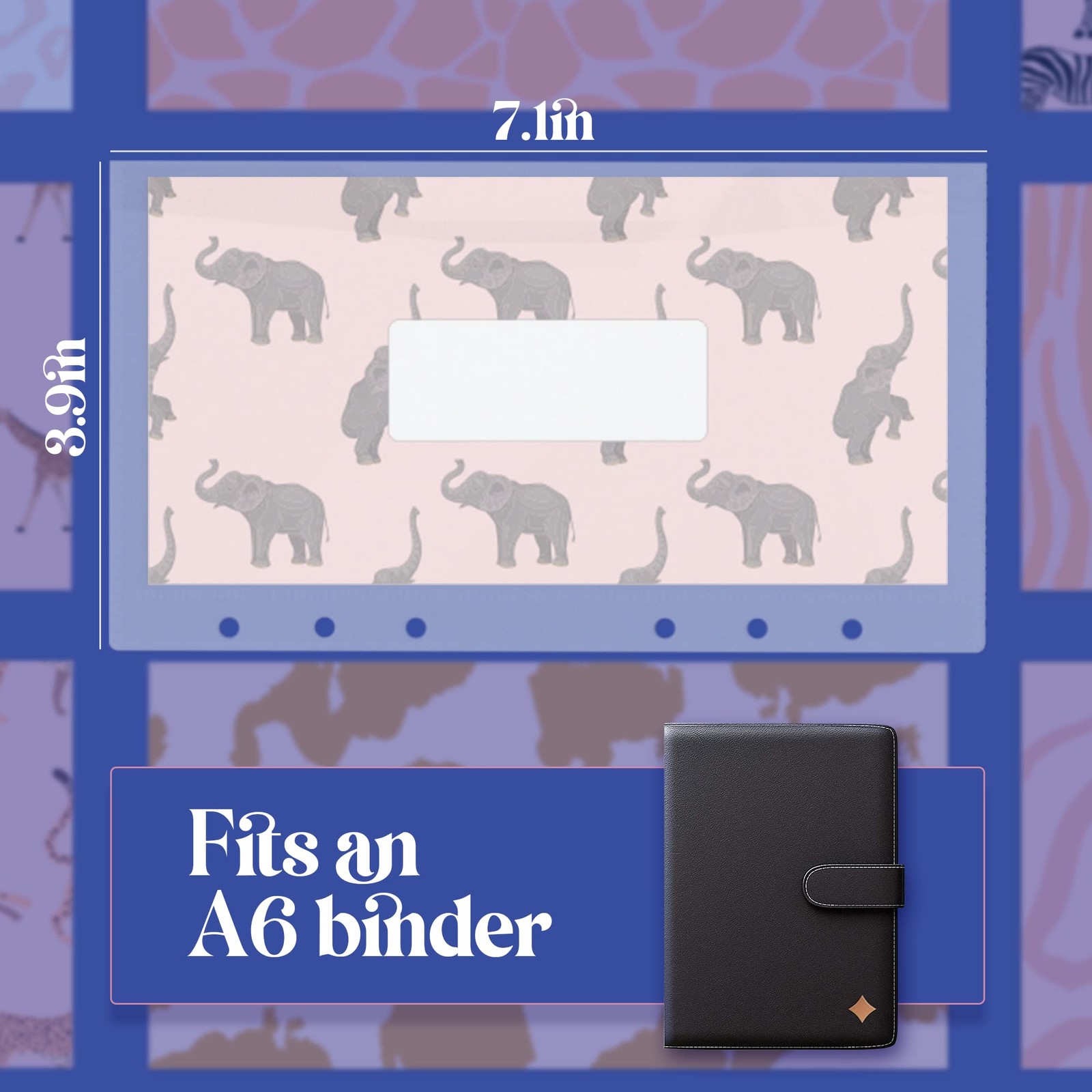 A6 Cash Envelopes for Budgeting Binder – 12 Pcs Pink Safari Themed Budget Bin…
