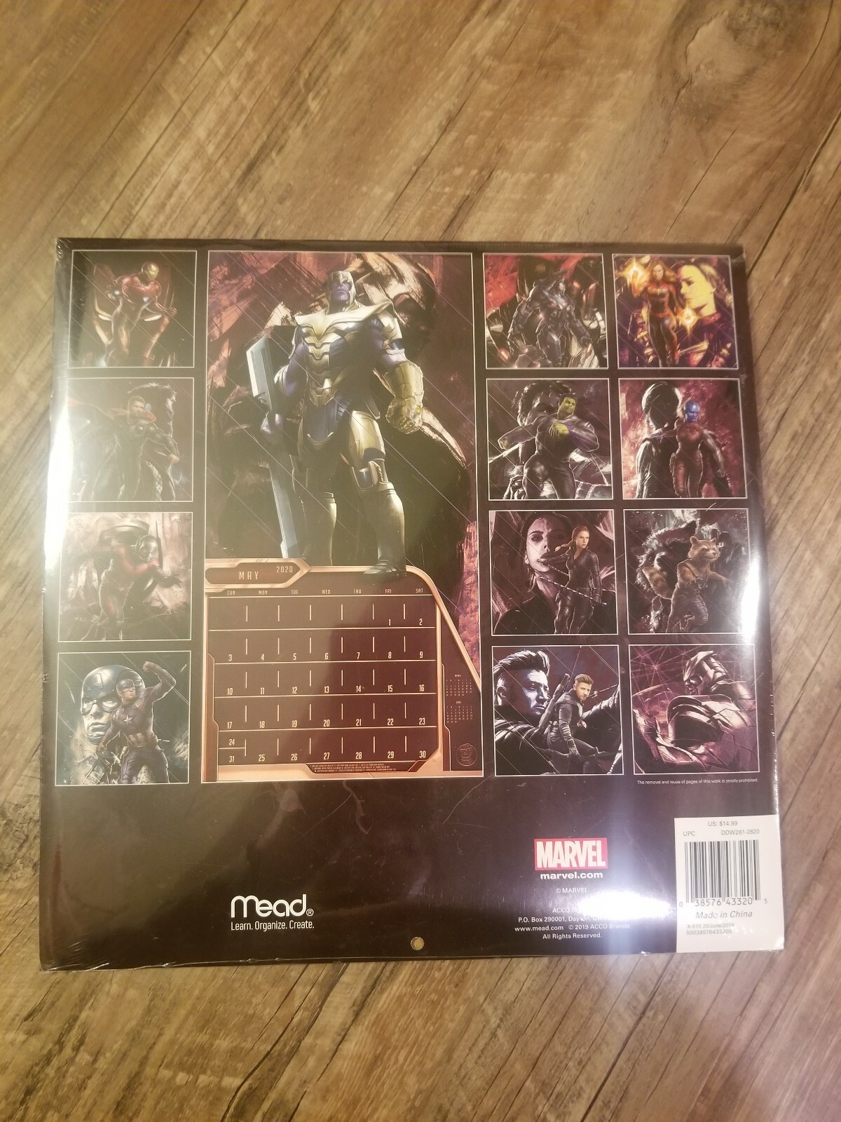 ACCO Brands, 2020 Avengers 4 Endgame Wall Calendar with Unruled Daily Blocks