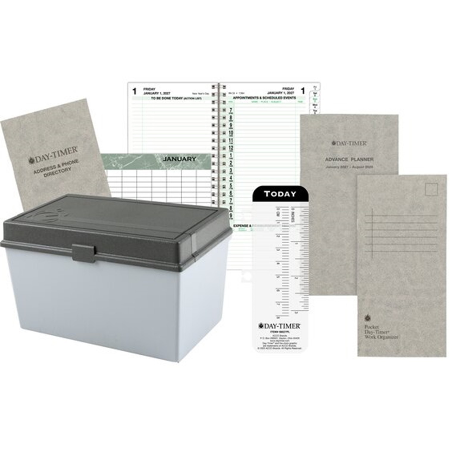 Day-Timer Jan27-Dec27, 2-Page/Day INDEXED Planner PKT 3-1/2 x 6-1/2″ EXTRAS