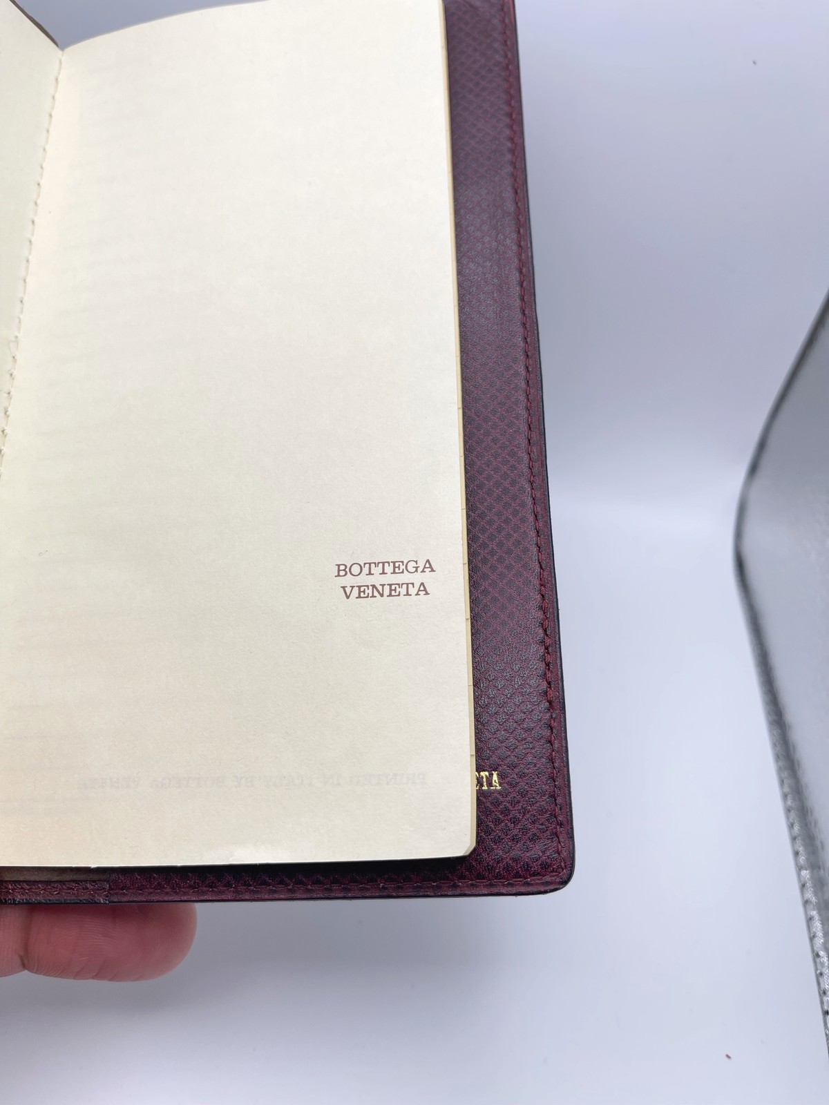 Vintage Bottega Veneta Leather Address Book Made in Italy Organizer Burgundy Red
