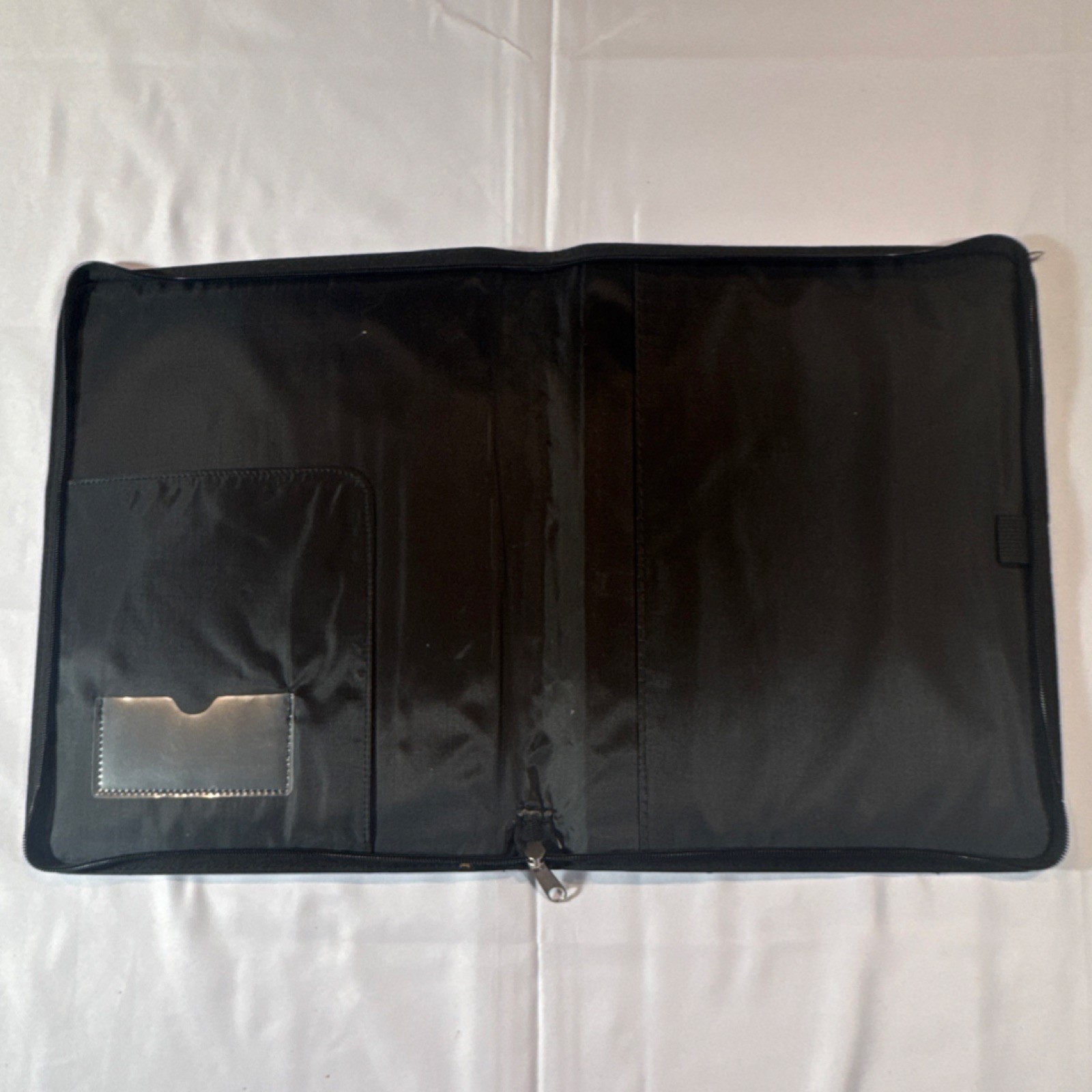 Day-Timer Black Leather Large Organizer Zippered Folio Notepad Pencil Holder