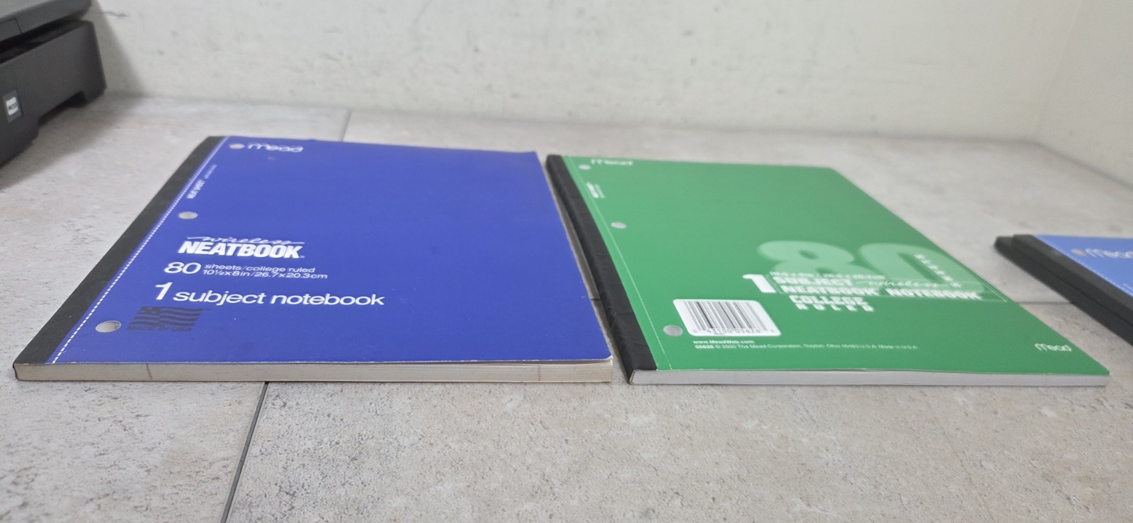 Mead LOT (4) 3X 05626 – 1X 05222 Neatbook 80-Page 8 x 10-1/2-Inch College-Ruled