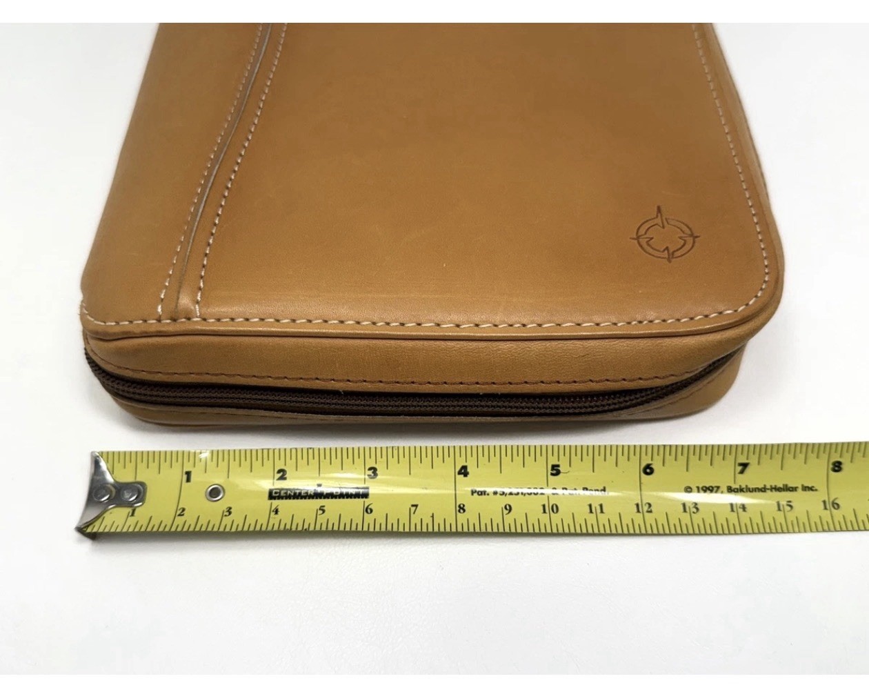 NEW VTG 1996 Franklin Covey SpaceMaker Tan Tobacco Leather Zip Planner 10×7 MINT