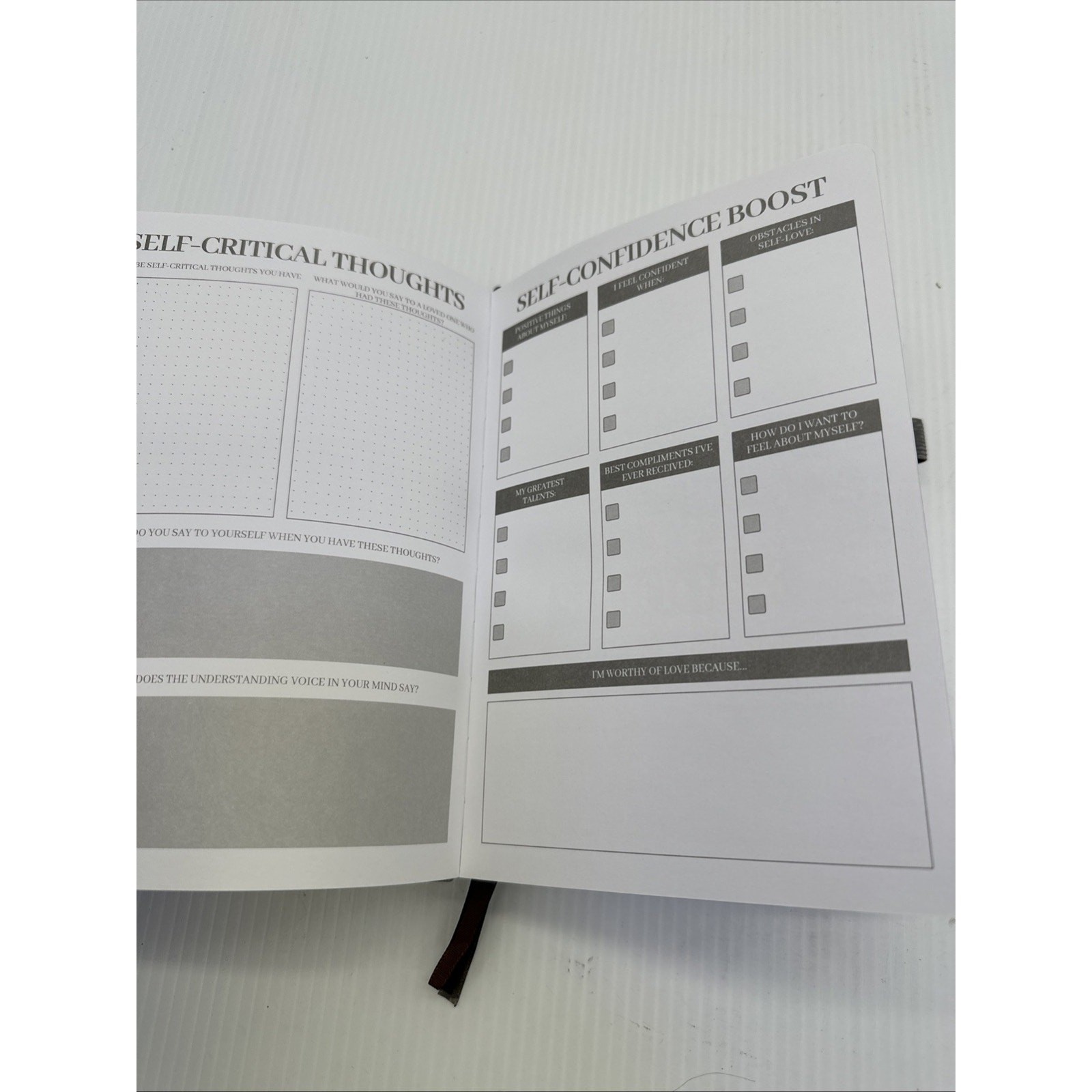 SIMSIMY Mental Health Journal , Gray Leather Bound Book {135}