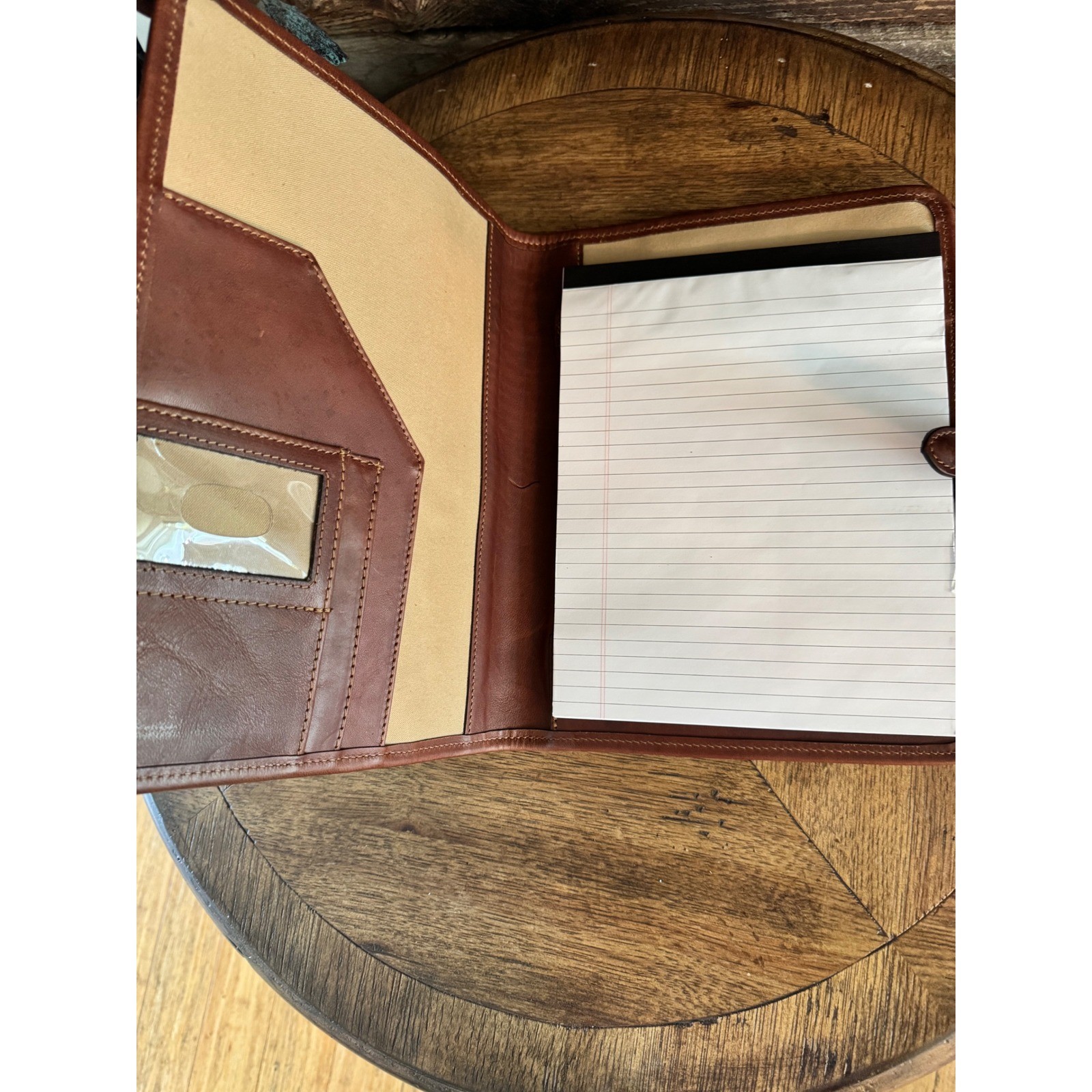 King Ranch Leather Notepad Portfolio Cognac Brown Running W 225445CGN NWT