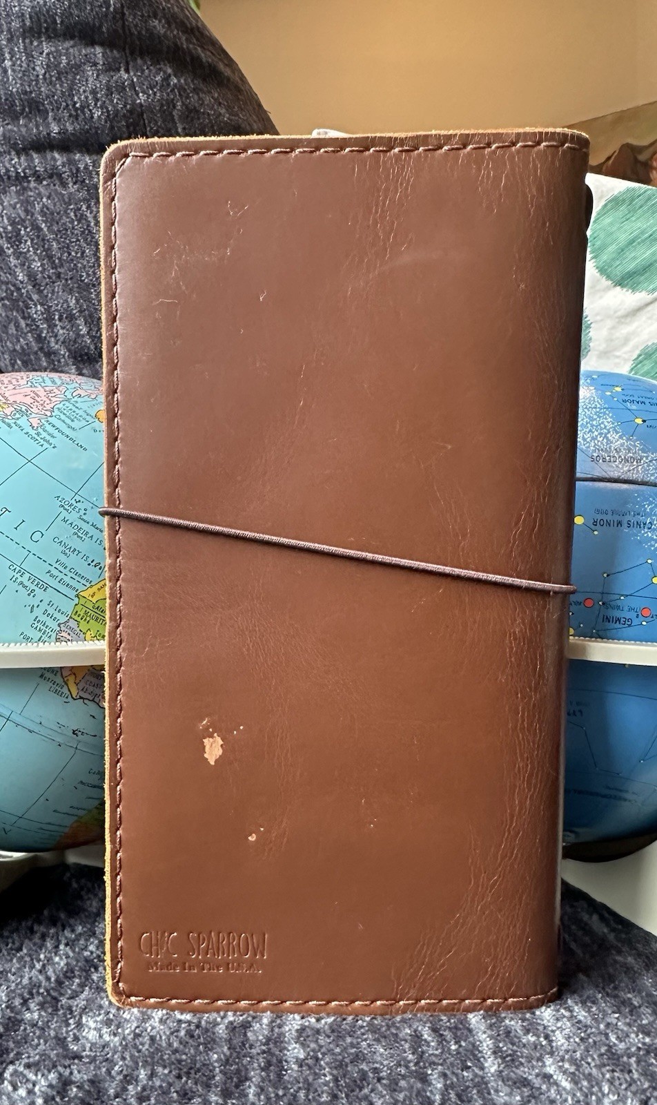 CHIC SPARROW B6 Slim Leather Cascade Folio Traveler Notebook Brown *READ*