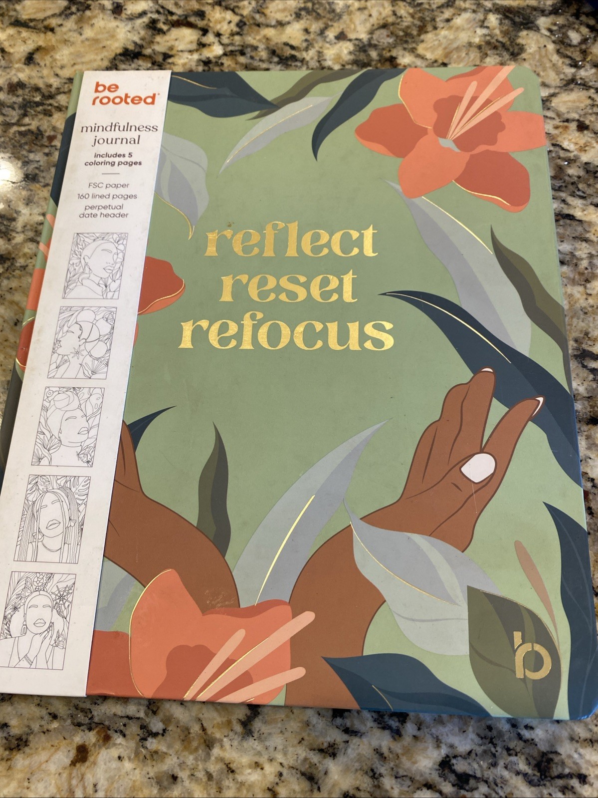 Be Rooted Mindfulness Journal W/Coloring Pages Reflect Reset Focus Black History