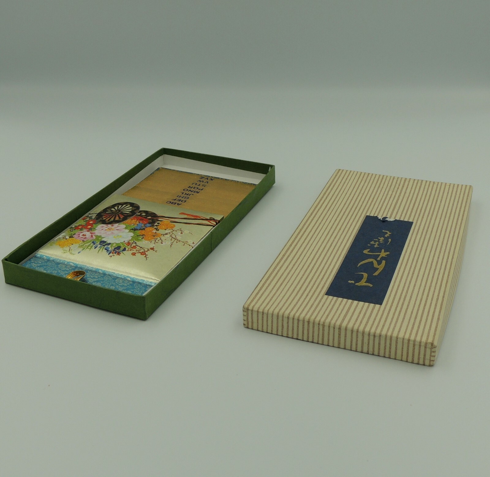 Japanese Address Telephone Directory Vtg Book Pad Art Print Gold Embossed Japan