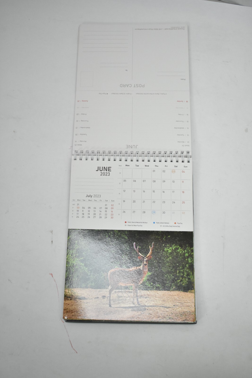 Sri Lanka 2023 Post Card Calendar Hardcover Sprial Bound 7″ x 9-1/2″ Black